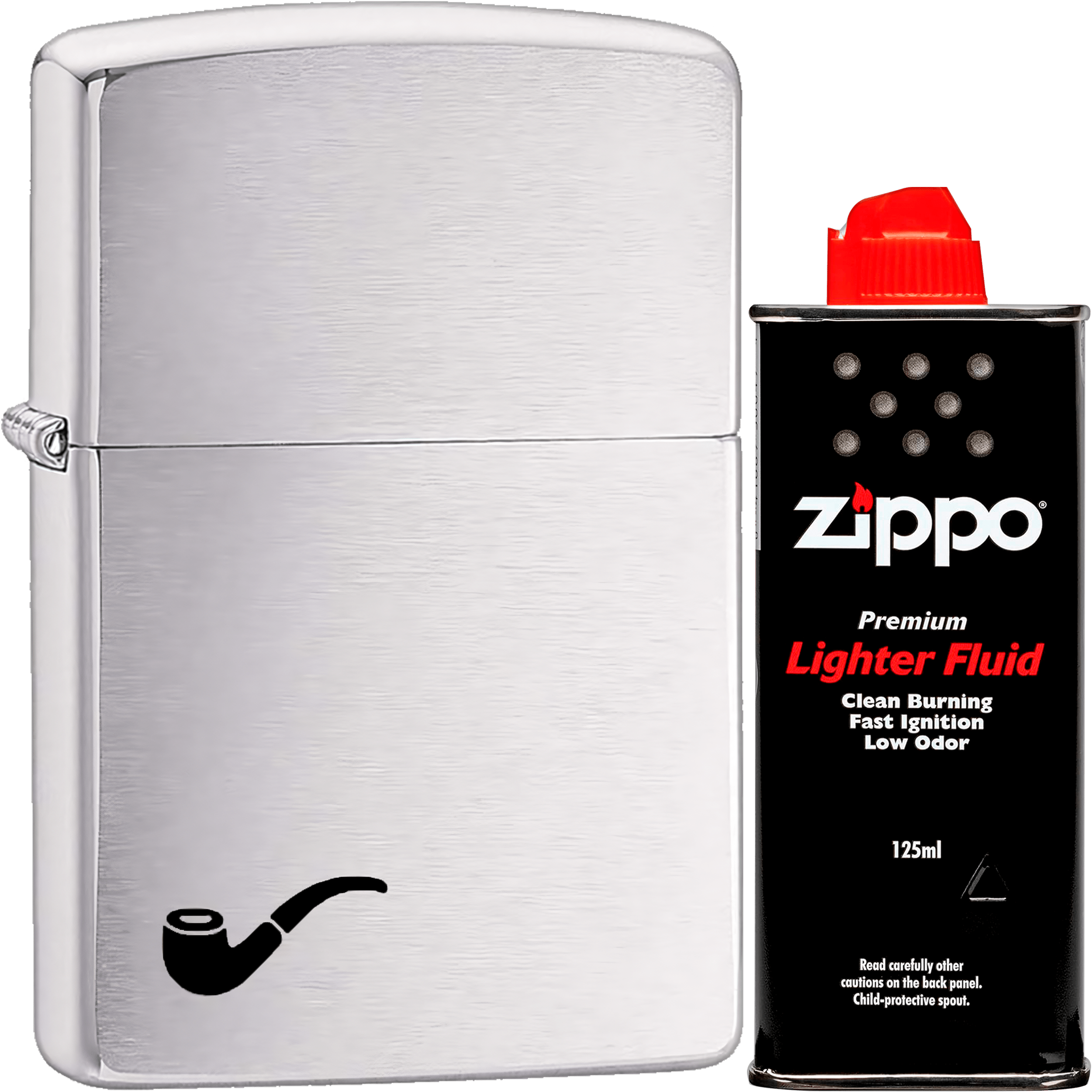 Encendedor Zippo Cromado Para Pipa original modelo MZ200-PL acabado cromado diseño especial para encender pipas resistente al viento fabricado en USA marca Zippo