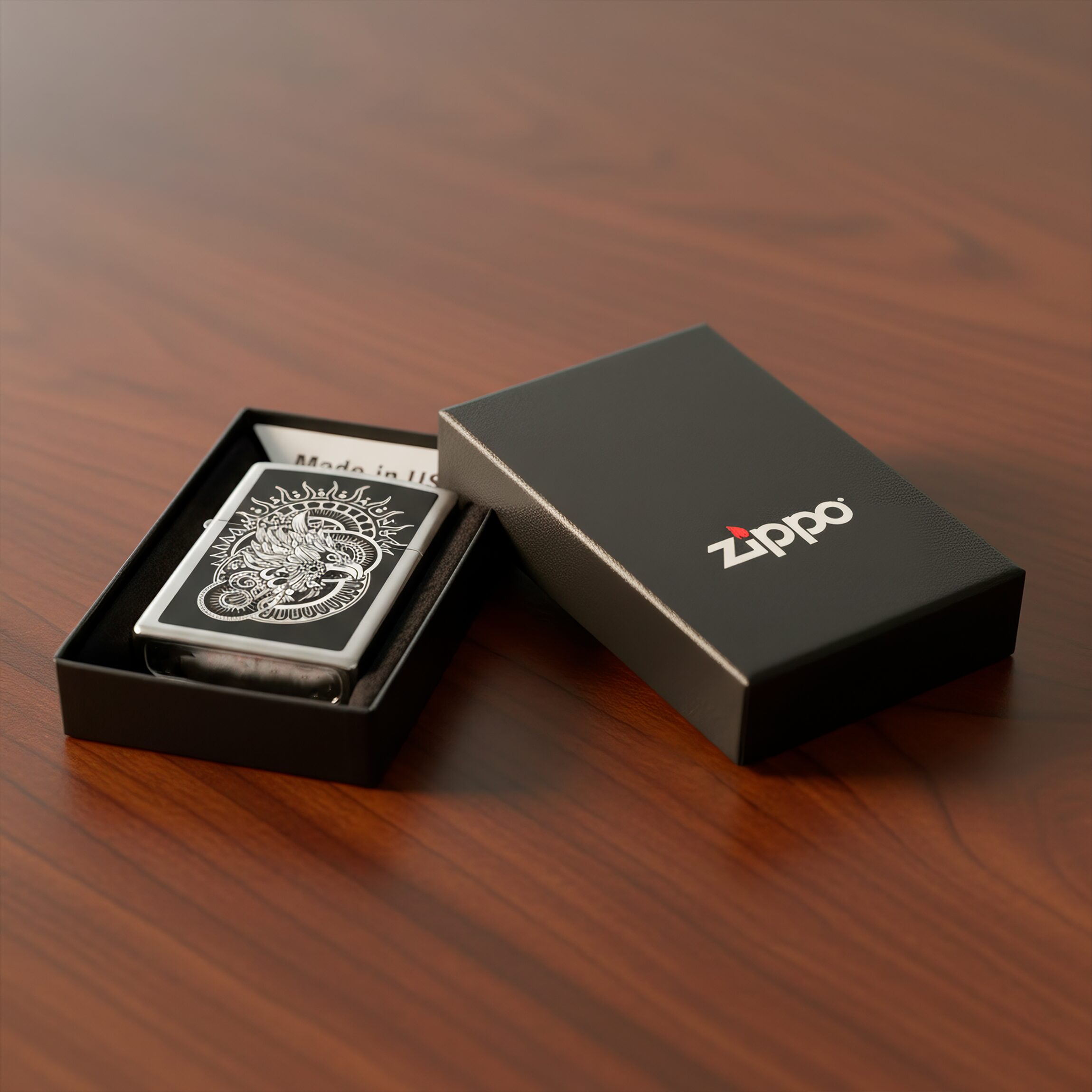 Encendedor Zippo Diseña Tu Mexico El Quinto Sol original con diseño a prueba de viento y acabado resistente Encendedor Zippo Diseña Tu Mexico marca Zippo modelo MZ207-MEX07 con estilo El Quinto Sol y sistema recargable