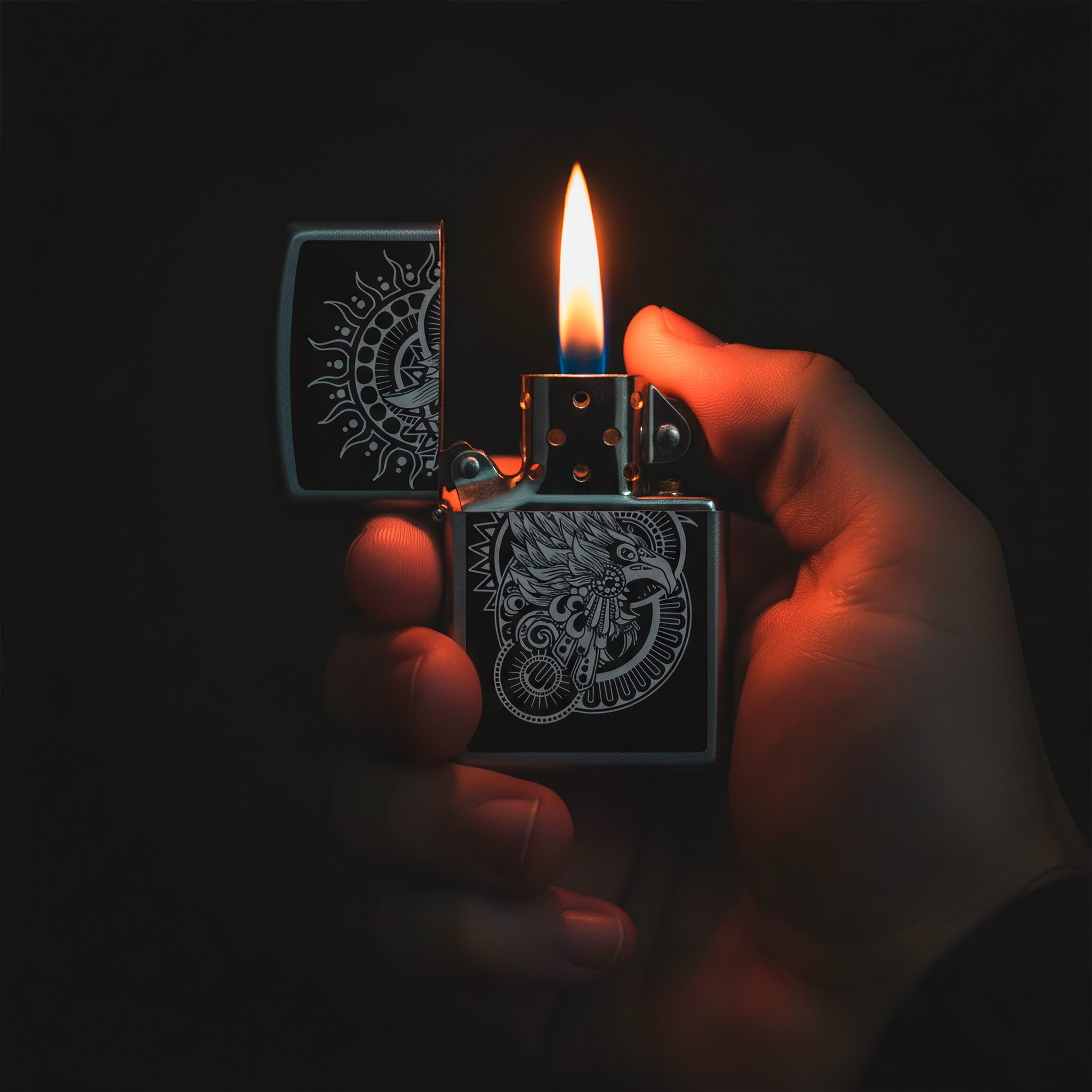 Encendedor Zippo Diseña Tu Mexico El Quinto Sol original con diseño a prueba de viento y acabado resistente Encendedor Zippo Diseña Tu Mexico marca Zippo modelo MZ207-MEX07 con estilo El Quinto Sol y sistema recargable