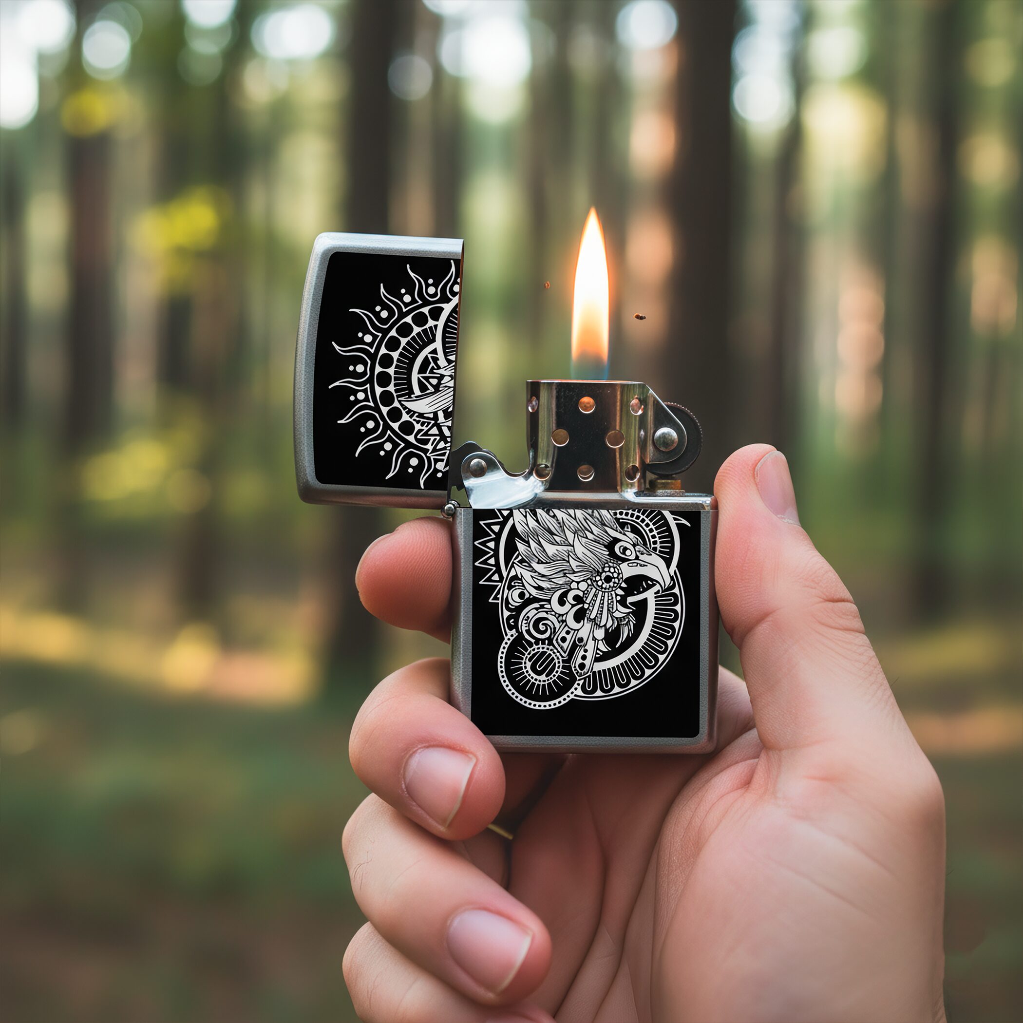 Encendedor Zippo Diseña Tu Mexico El Quinto Sol original con diseño a prueba de viento y acabado resistente Encendedor Zippo Diseña Tu Mexico marca Zippo modelo MZ207-MEX07 con estilo El Quinto Sol y sistema recargable