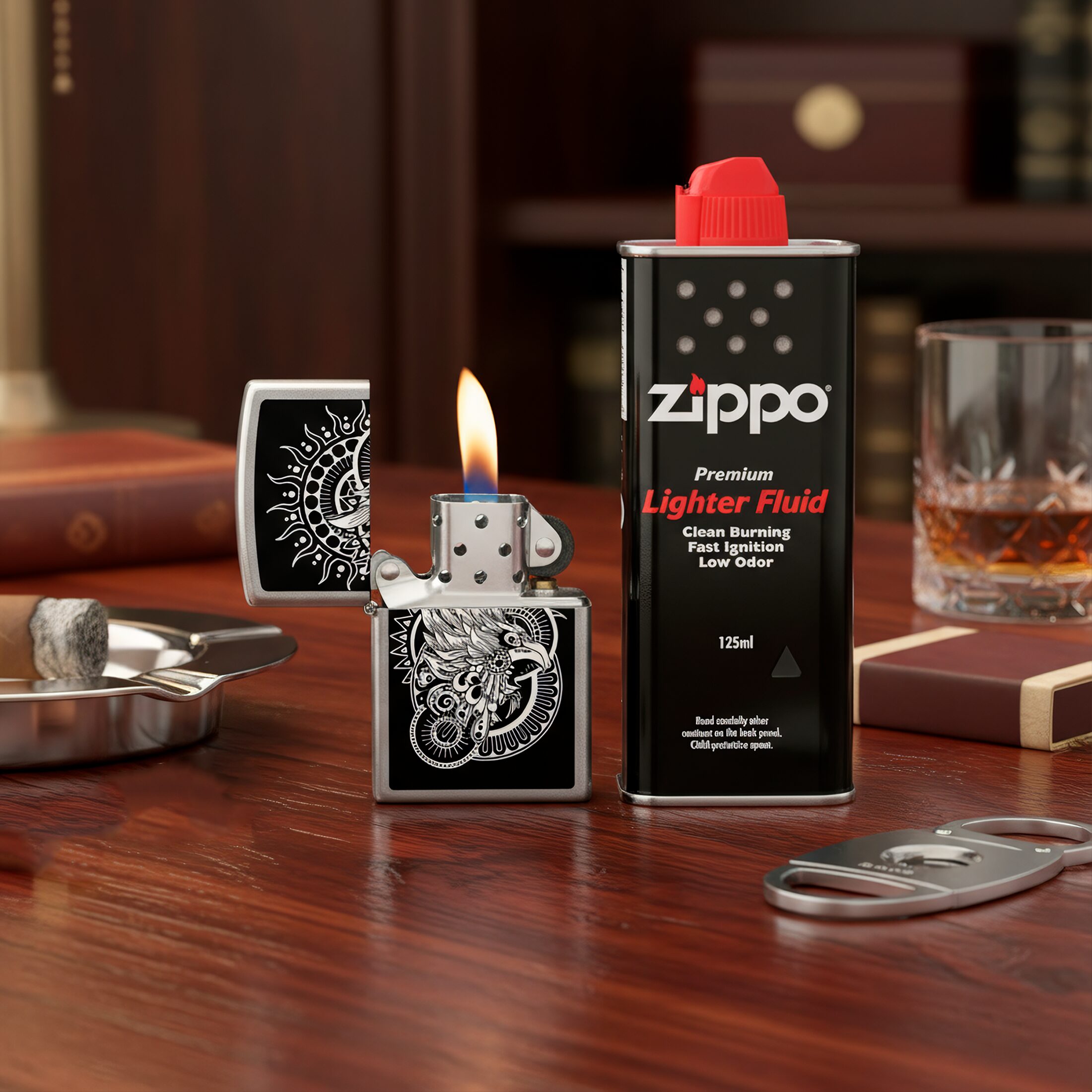 Encendedor Zippo Diseña Tu Mexico El Quinto Sol original con diseño a prueba de viento y acabado resistente Encendedor Zippo Diseña Tu Mexico marca Zippo modelo MZ207-MEX07 con estilo El Quinto Sol y sistema recargable