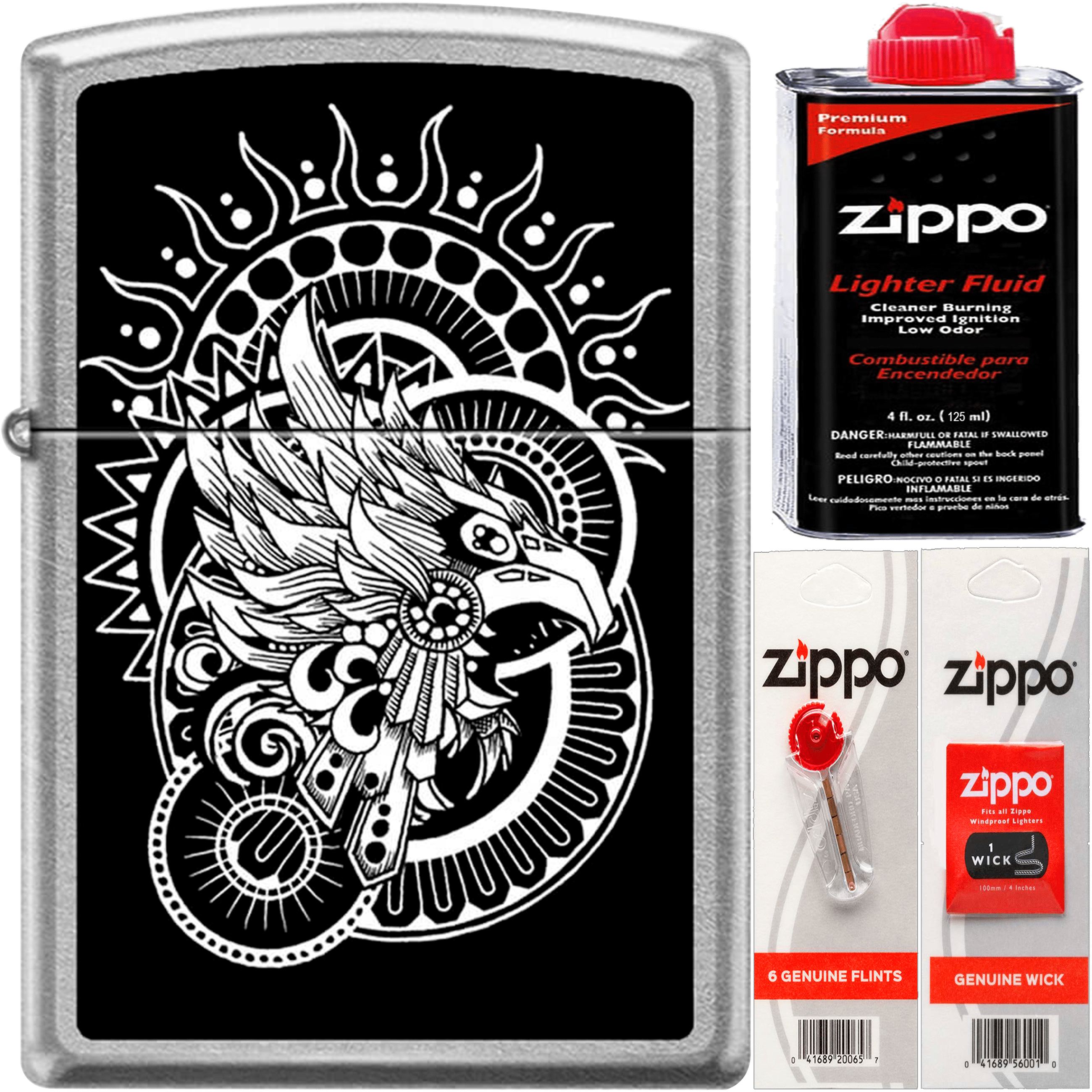 Encendedor Zippo Diseña Tu Mexico El Quinto Sol original con diseño a prueba de viento y acabado resistente Encendedor Zippo Diseña Tu Mexico marca Zippo modelo MZ207-MEX07 con estilo El Quinto Sol y sistema recargable