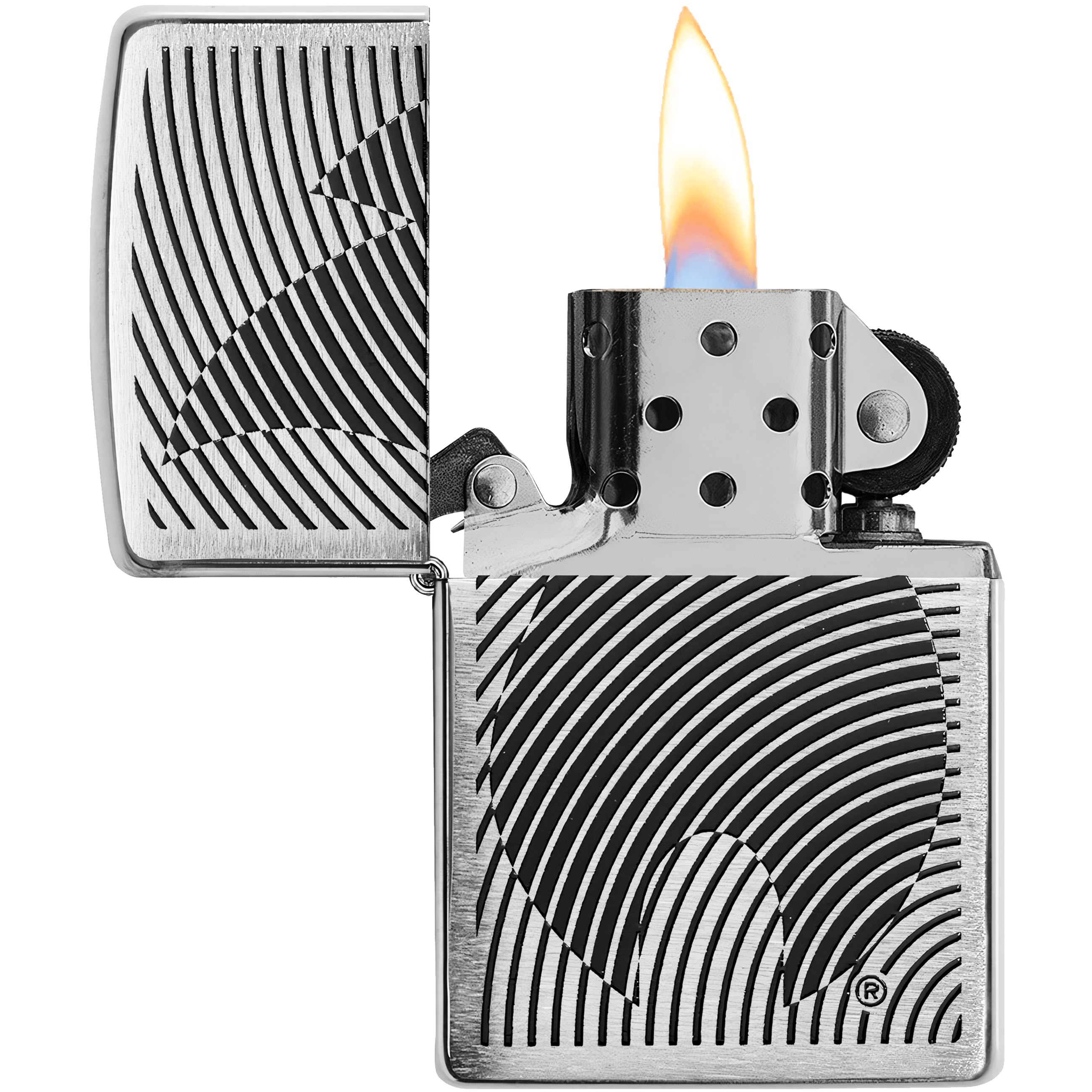 Encendedor Zippo Ilusión Flama edición especial modelo MZ29429 acabado decorativo original con diseño de flama marca Zippo Encendedor Zippo Ilusión Flama original a prueba de viento con diseño artístico y acabado premium fabricado en USA