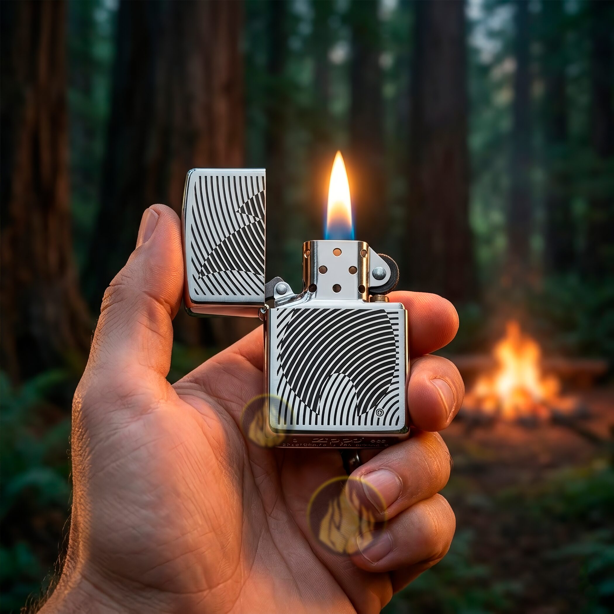 Encendedor Zippo Ilusión Flama edición especial modelo MZ29429 acabado decorativo original con diseño de flama marca Zippo Encendedor Zippo Ilusión Flama original a prueba de viento con diseño artístico y acabado premium fabricado en USA