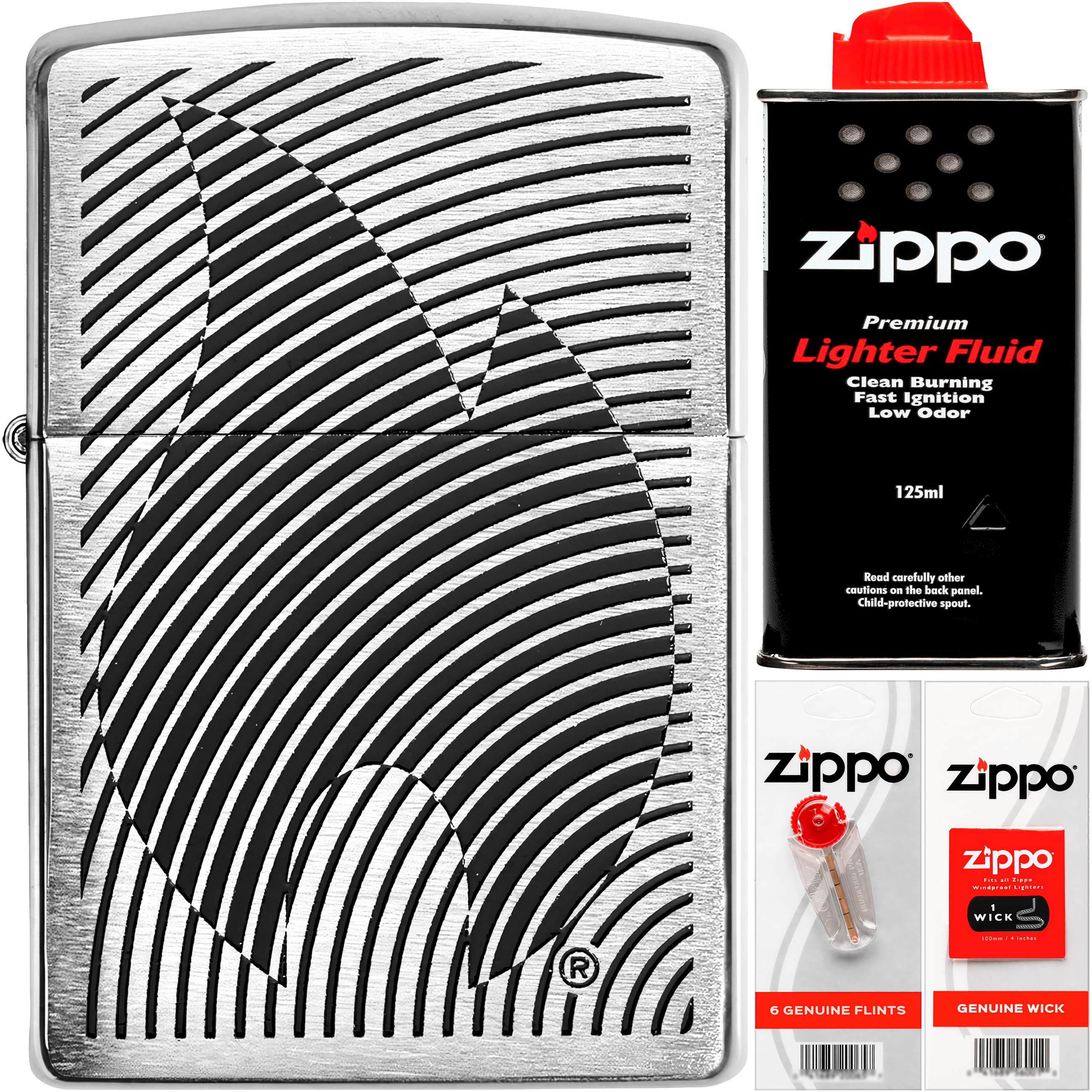 Encendedor Zippo Ilusión Flama edición especial modelo MZ29429 acabado decorativo original con diseño de flama marca Zippo Encendedor Zippo Ilusión Flama original a prueba de viento con diseño artístico y acabado premium fabricado en USA