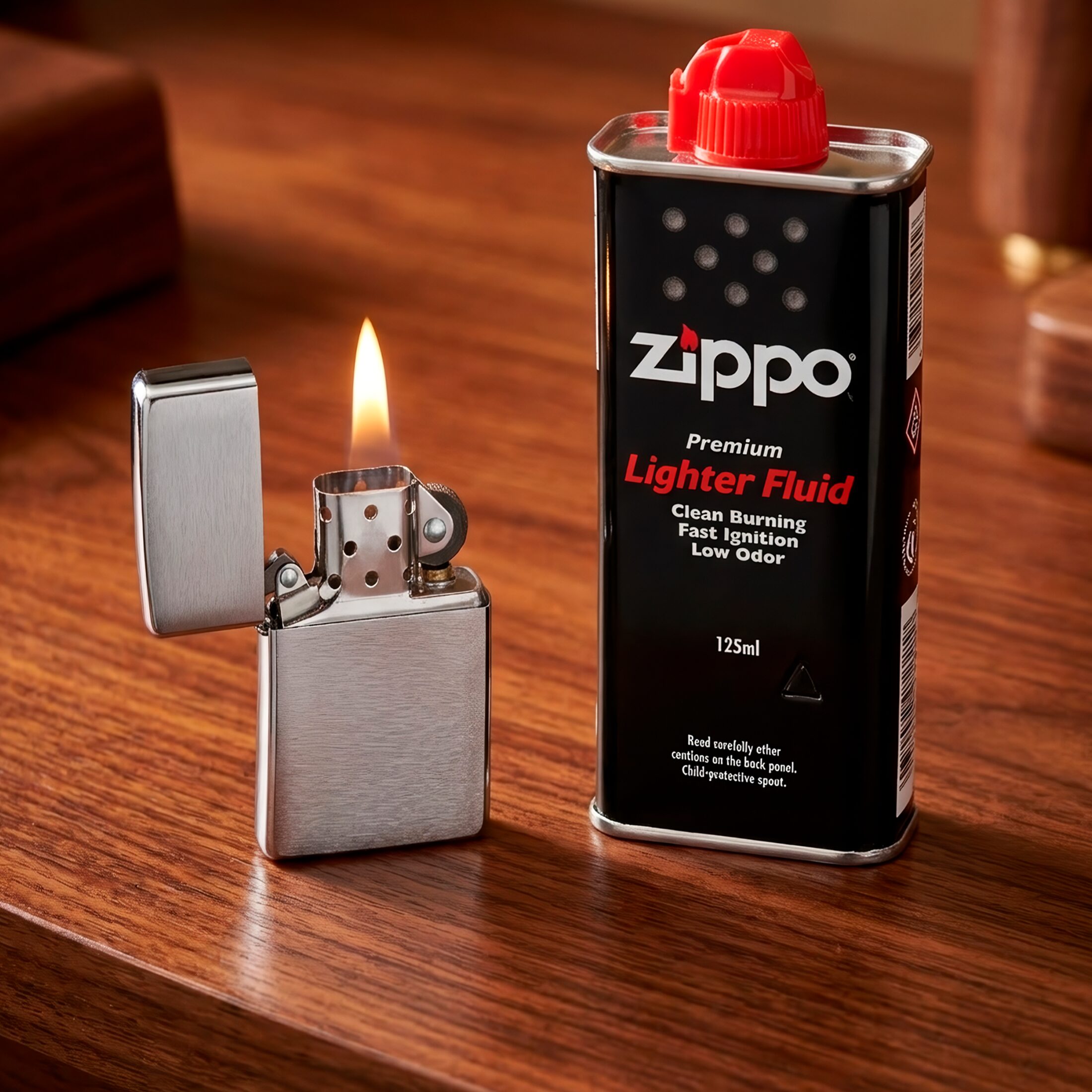 Encendedor Zippo Slim Cromado Brushed original modelo MZ1600 acabado brushed chrome fabricado en USA con diseño delgado a prueba de viento marca Zippo