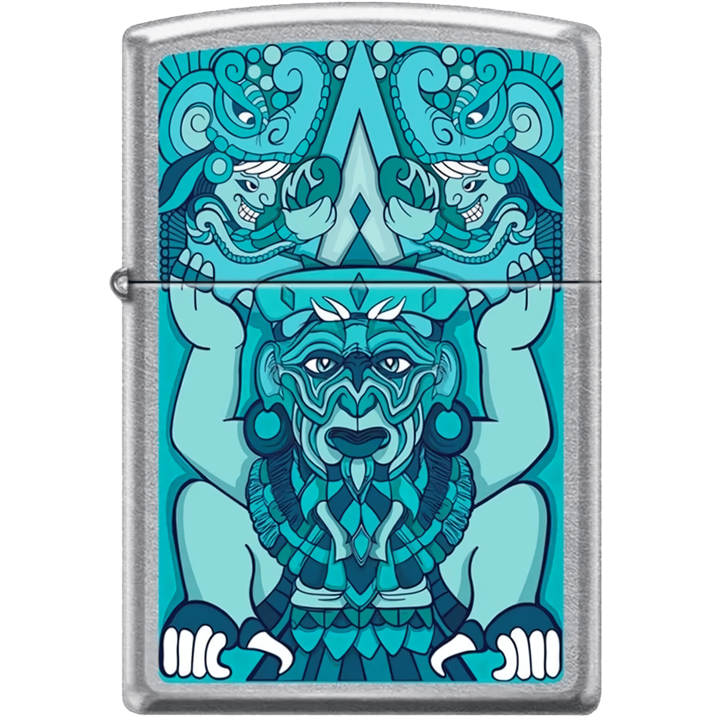 Encendedor Zippo Tiempo Turquesa colección Diseña Tu México con acabado turquesa metálico sistema a prueba de viento modelo MZ207-MEX15