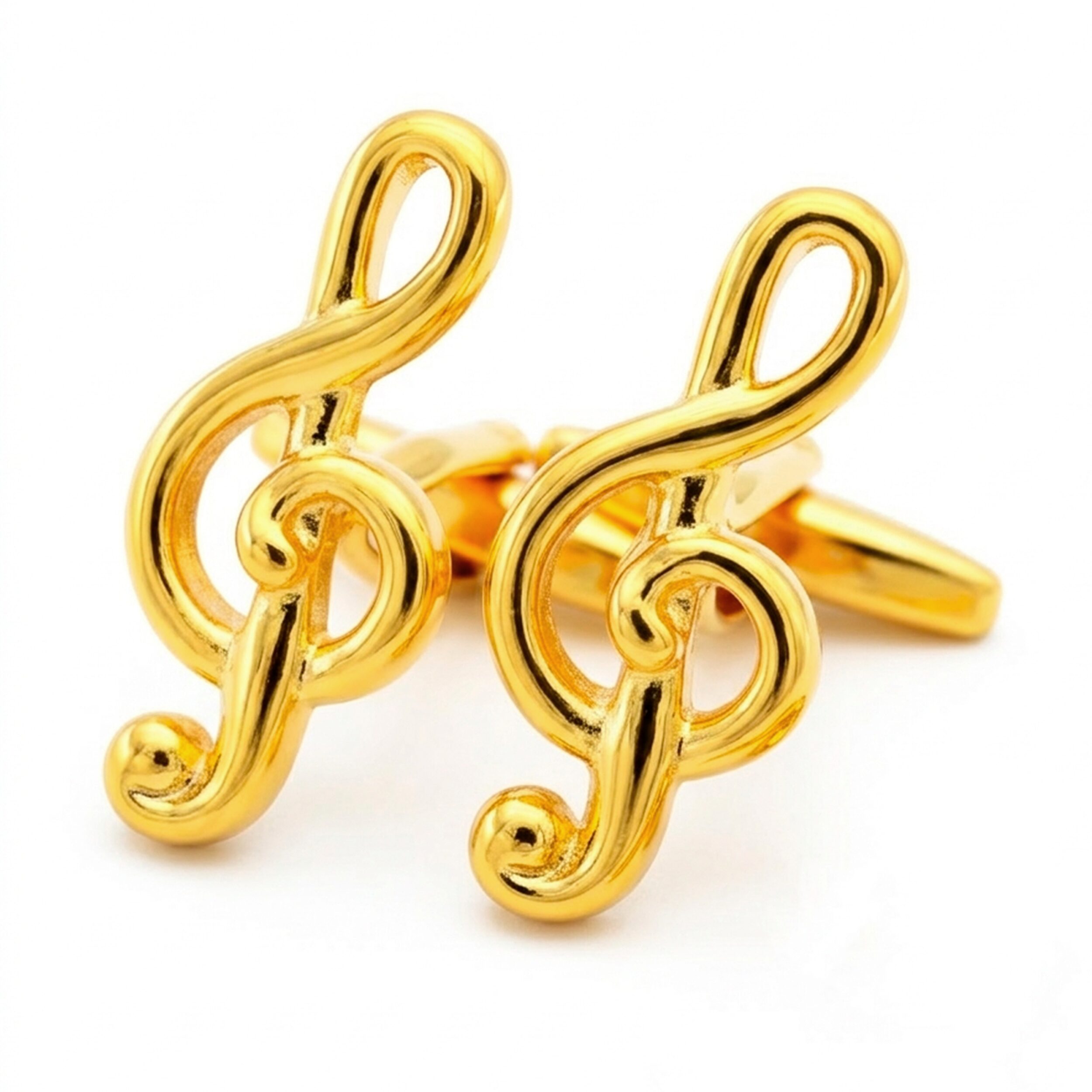 Mancuernillas Gemelos Nota Musical marca Caracter Fuego de acero inoxidable con diseño elegante para camisa formal. Par de Mancuernillas Gemelos Nota Musical Caracter Fuego con acabado de lujo y diseño de nota musical para eventos formales. GMAN