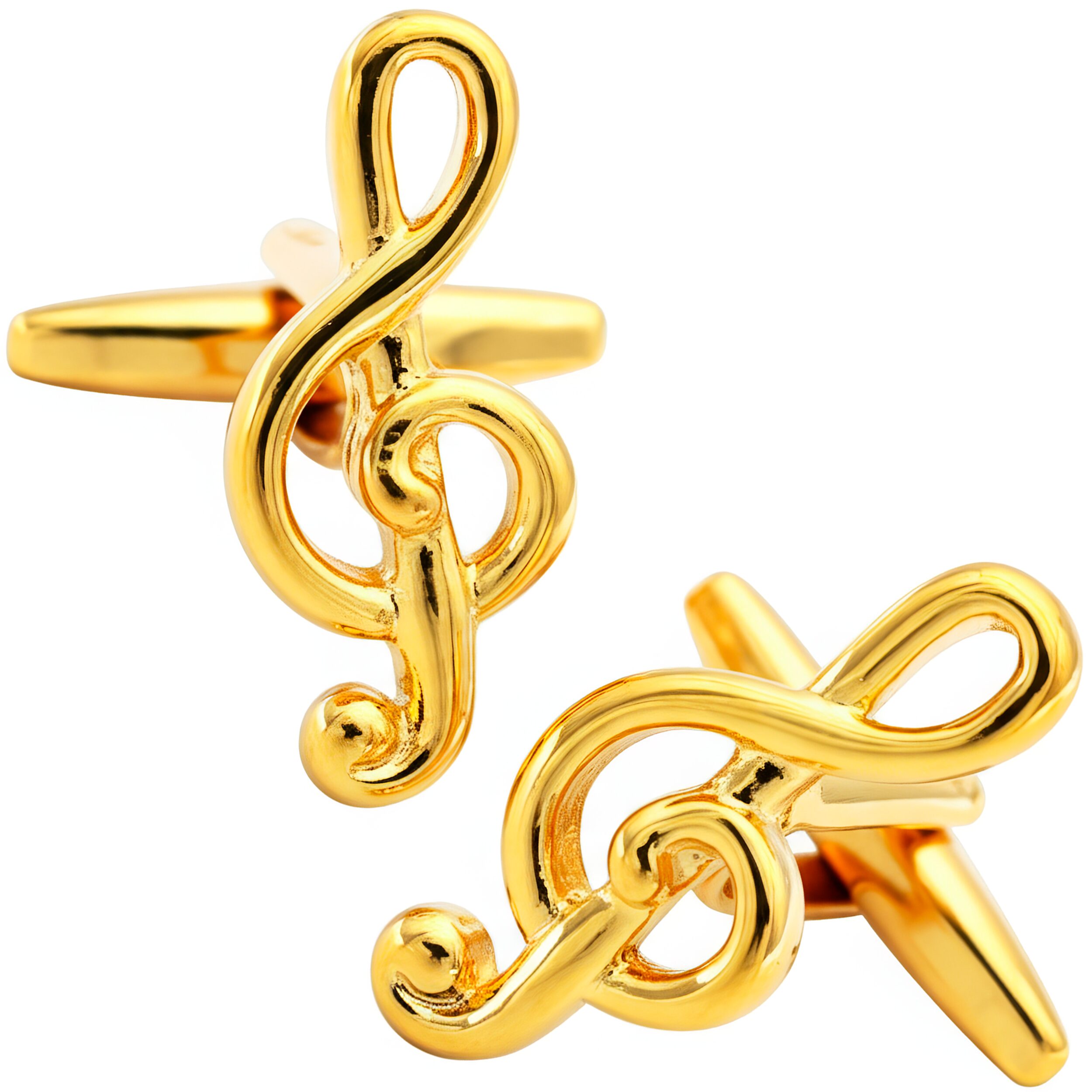 Mancuernillas Gemelos Nota Musical marca Caracter Fuego de acero inoxidable con diseño elegante para camisa formal. Par de Mancuernillas Gemelos Nota Musical Caracter Fuego con acabado de lujo y diseño de nota musical para eventos formales. GMAN