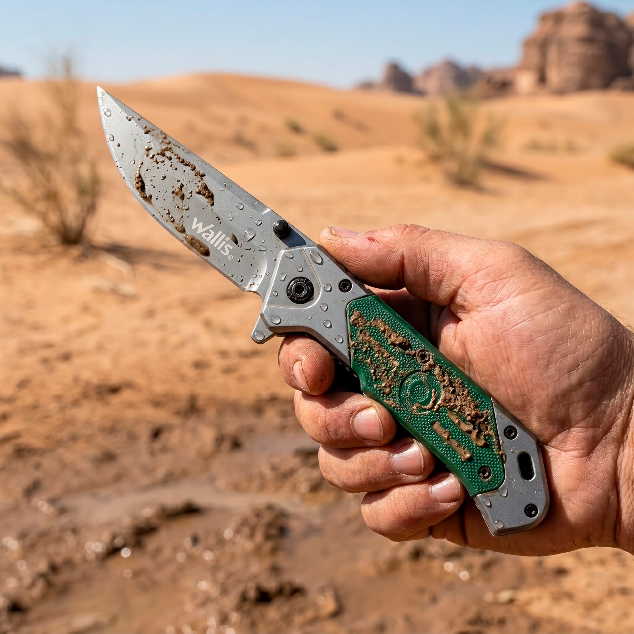 Navaja Automatica G10 Wallis con apertura rápida, acero inoxidable 3CR13 y clip. Ideal para uso rudo, EDC, camping y trabajo diario.