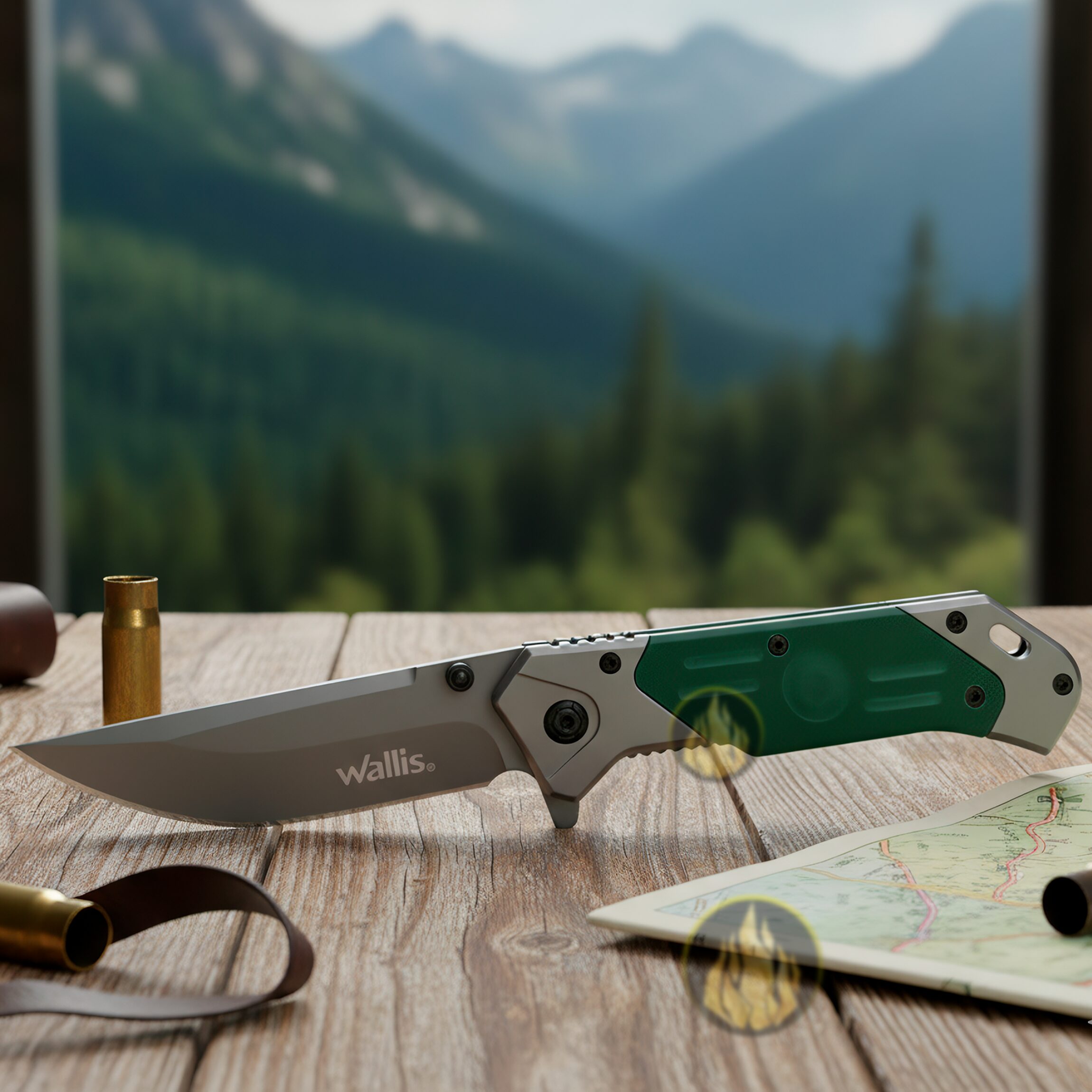 Navaja Automatica G10 Wallis con apertura rápida, acero inoxidable 3CR13 y clip. Ideal para uso rudo, EDC, camping y trabajo diario.