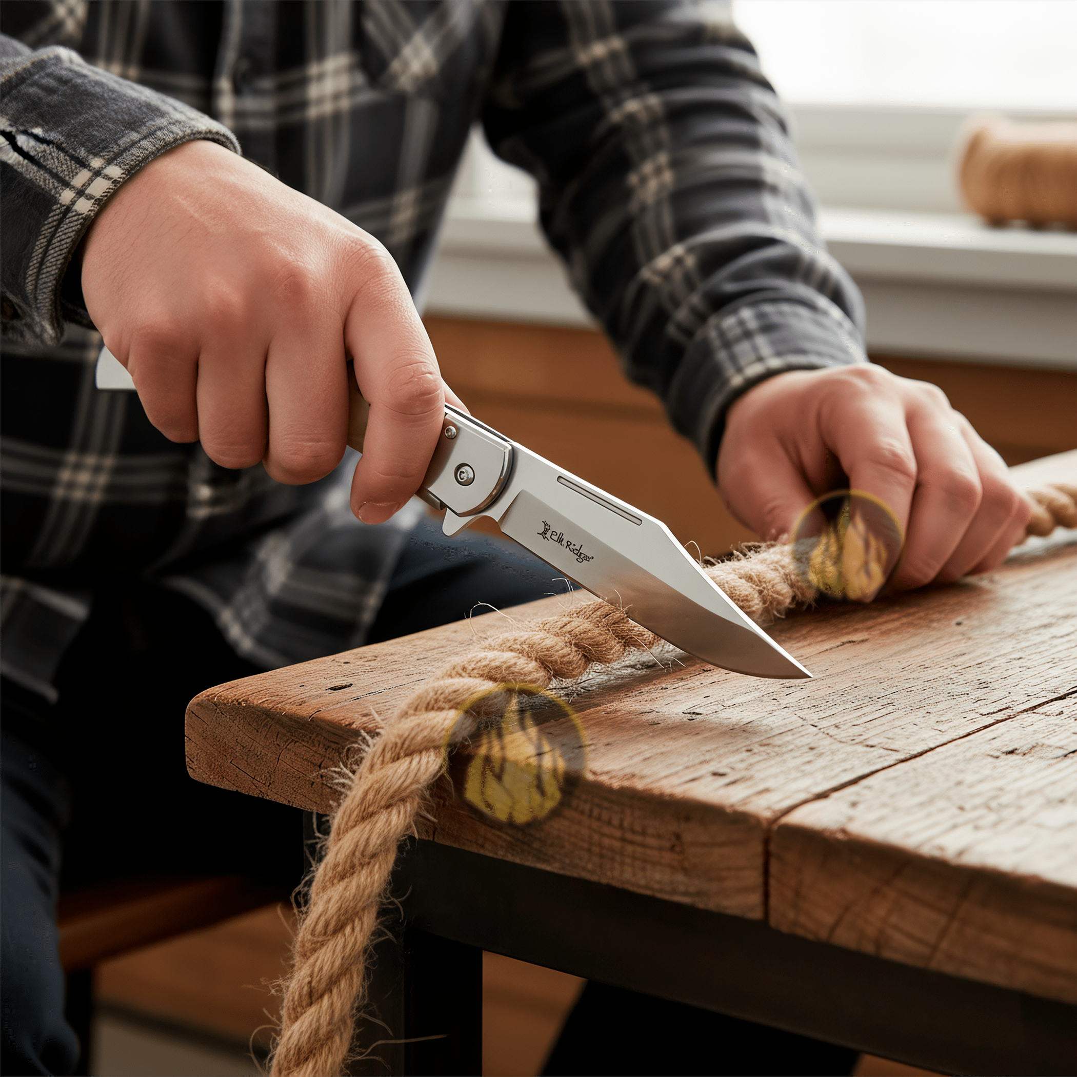 Navaja Automatica Premium Elk Ridge modelo ER-A009WP con hoja de acero inoxidable y cachas de perla blanca