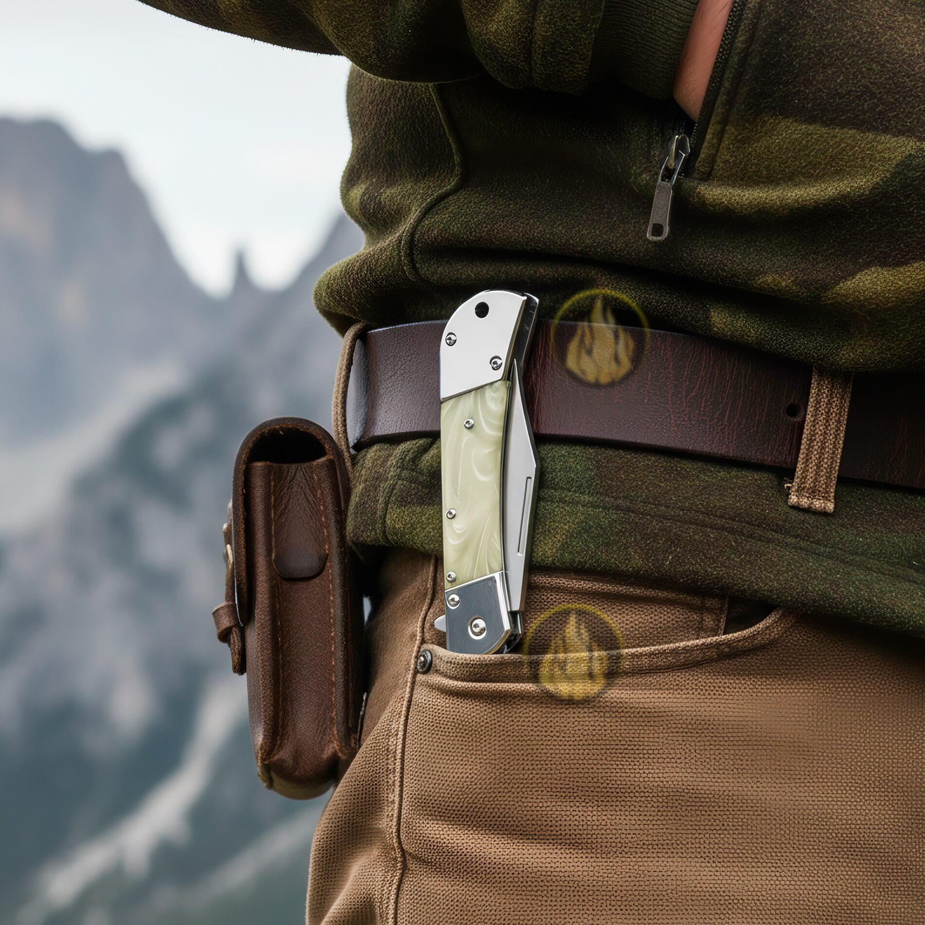 Navaja Automatica Premium Elk Ridge modelo ER-A009WP con hoja de acero inoxidable y cachas de perla blanca