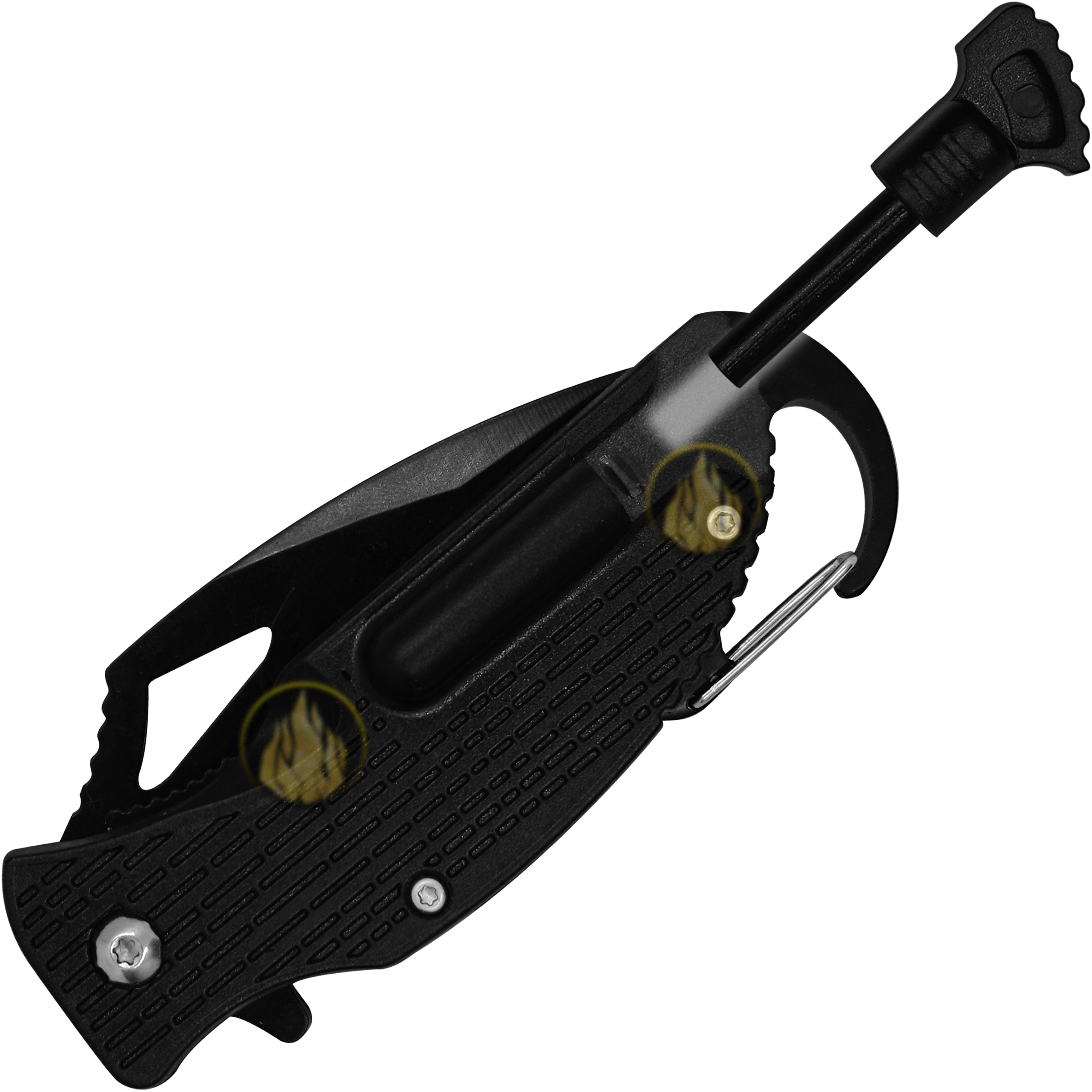 Navaja Automática Táctica Supervivencia Master USA con pedernal y hoja de acero inoxidable para emergencia Navaja Automática Táctica Supervivencia marca Master USA modelo MU-A027BK con bandola para colgar