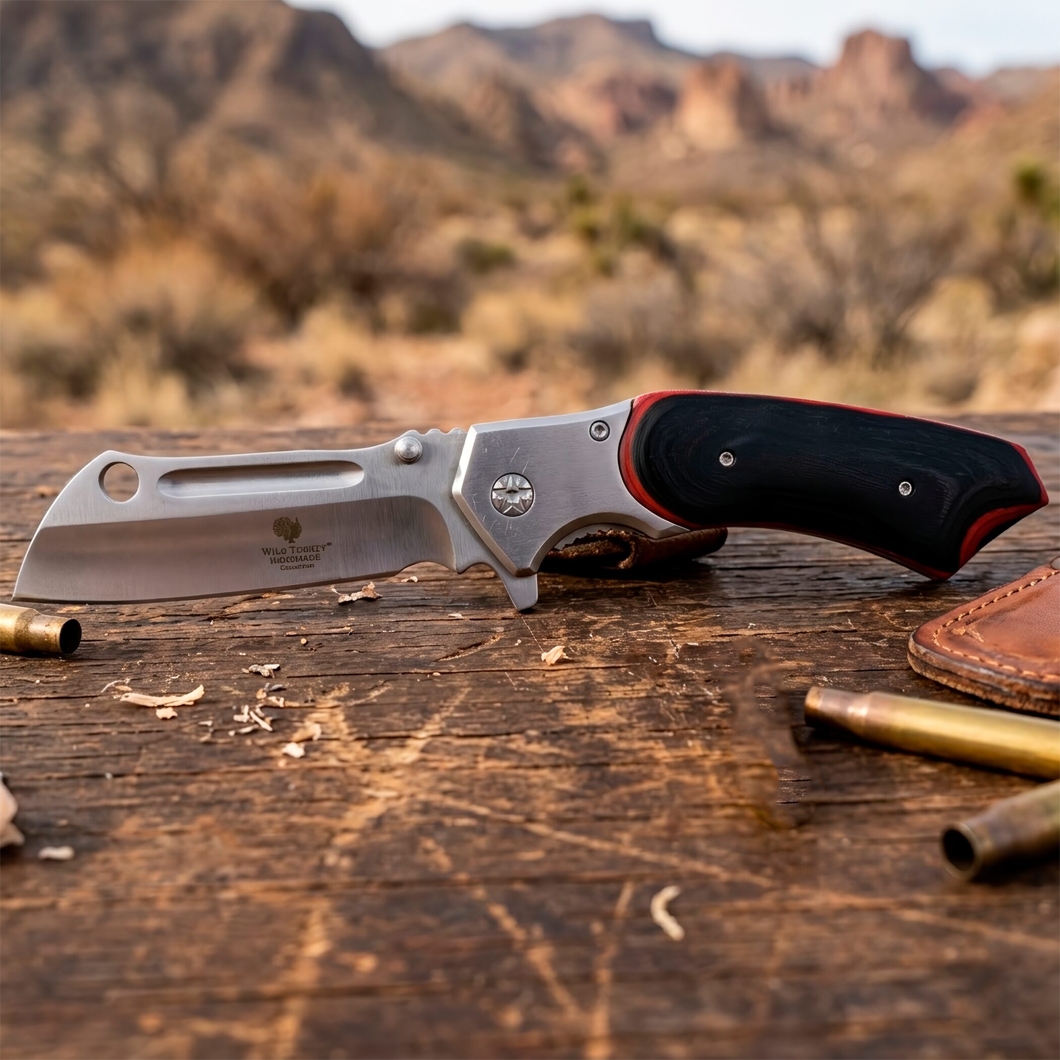 Navaja Automática Tactica Wild Turkey con hoja de acero inoxidable 420 y cachas de madera negra Navaja Automática Tactica marca Wild Turkey modelo WT-1096WD con apertura automática y clip