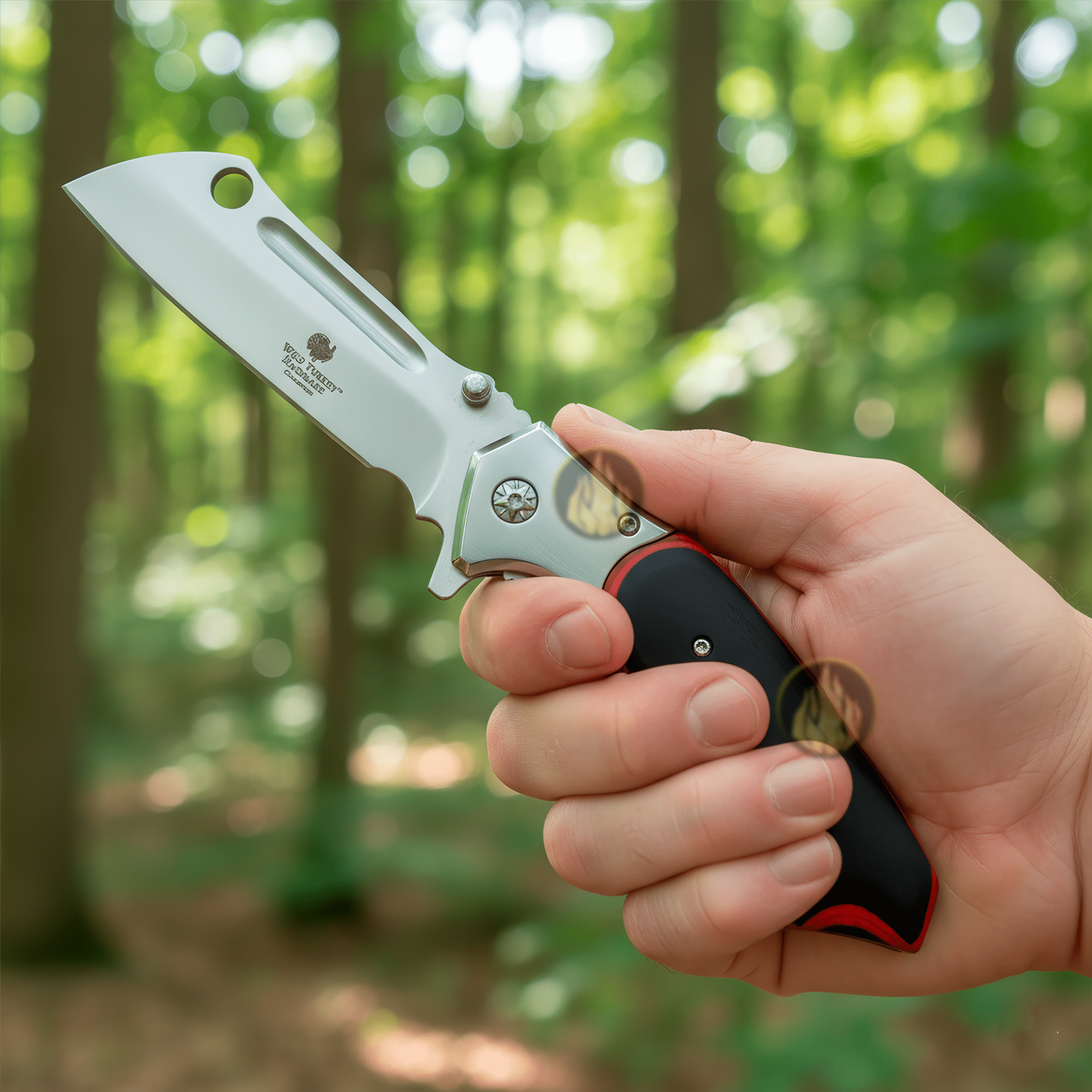 Navaja Automática Tactica Wild Turkey con hoja de acero inoxidable 420 y cachas de madera negra Navaja Automática Tactica marca Wild Turkey modelo WT-1096WD con apertura automática y clip