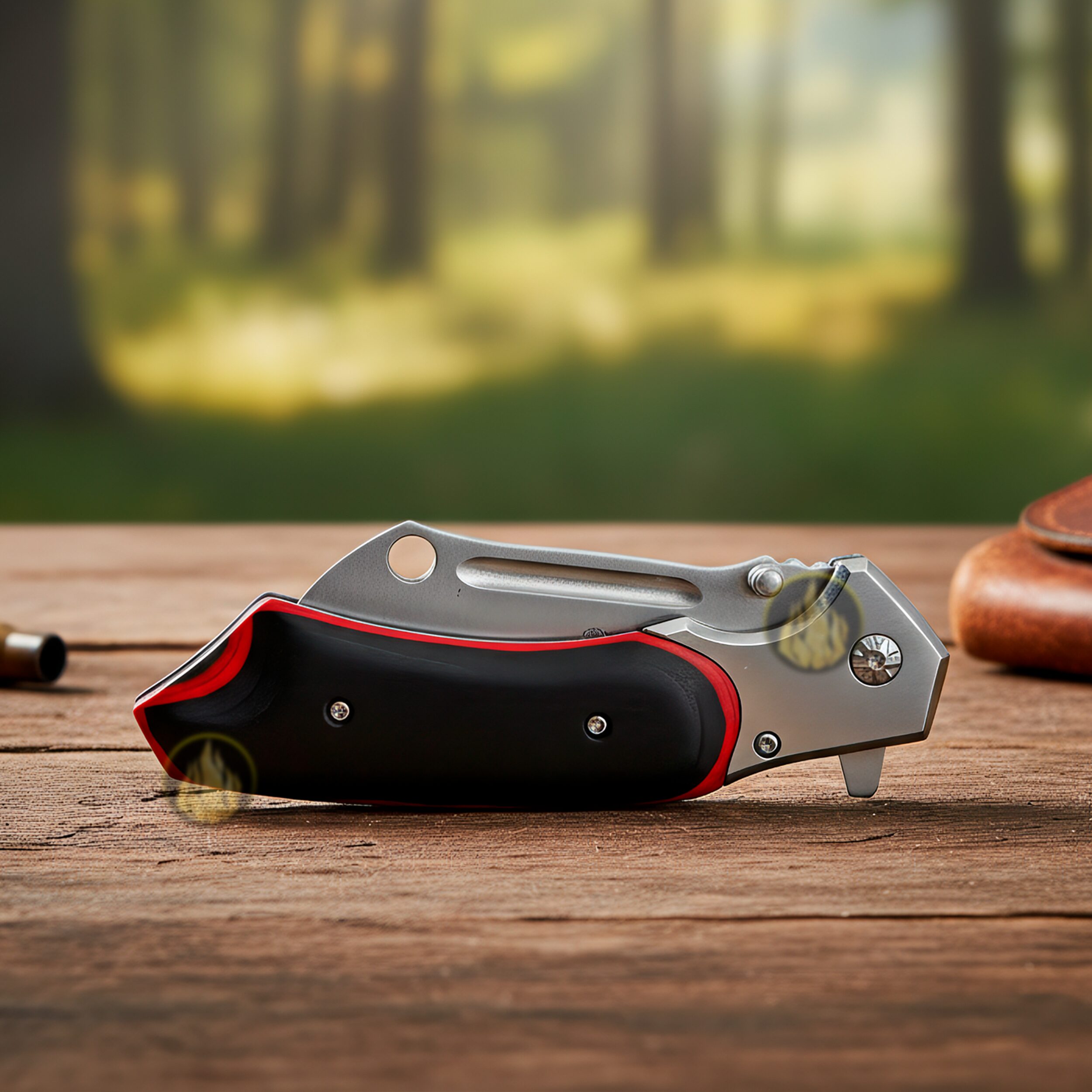 Navaja Automática Tactica Wild Turkey con hoja de acero inoxidable 420 y cachas de madera negra Navaja Automática Tactica marca Wild Turkey modelo WT-1096WD con apertura automática y clip