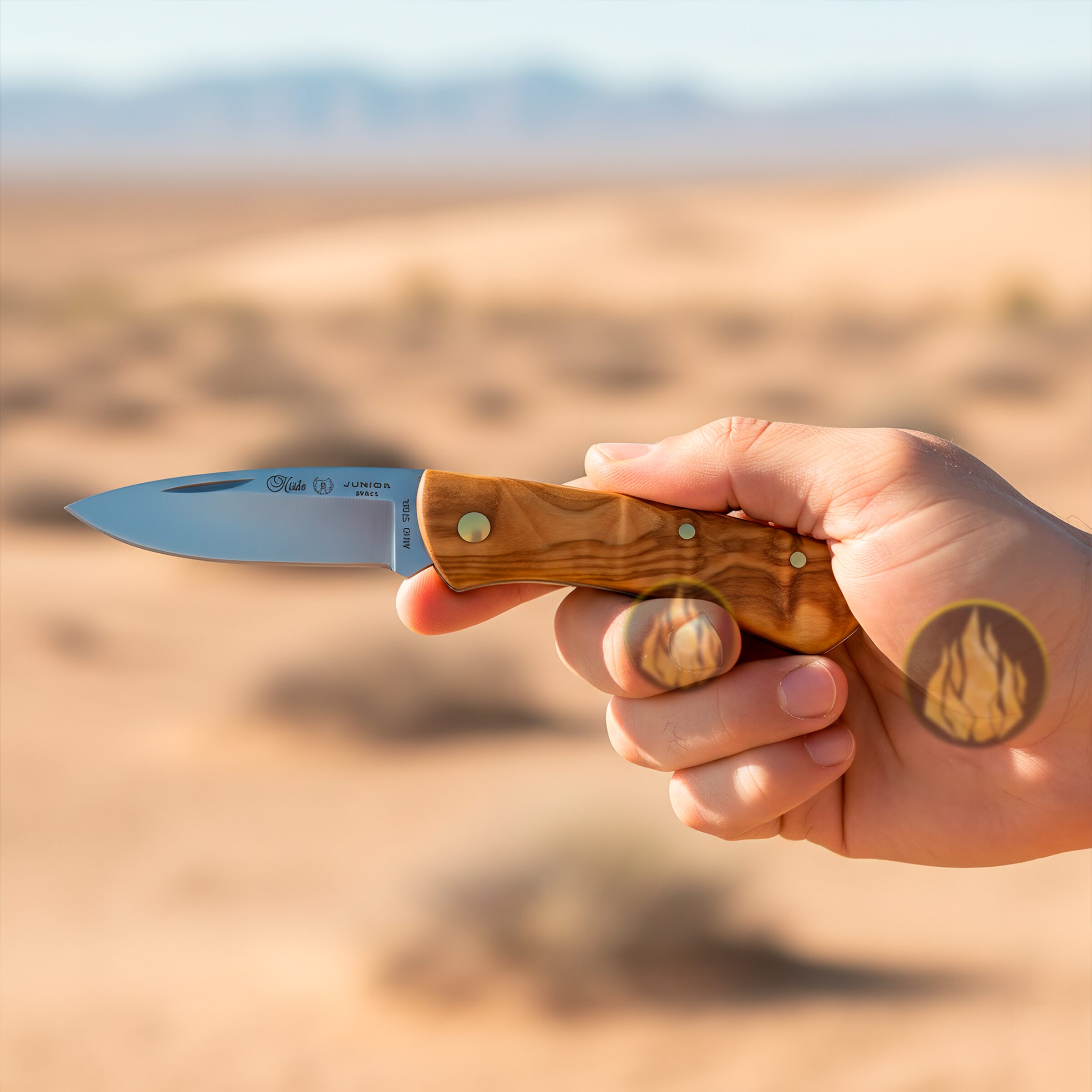 Navaja Campera Artesanal Miguel Nieto modelo 394 Junior con hoja de acero inoxidable AN58 y cachas de madera.