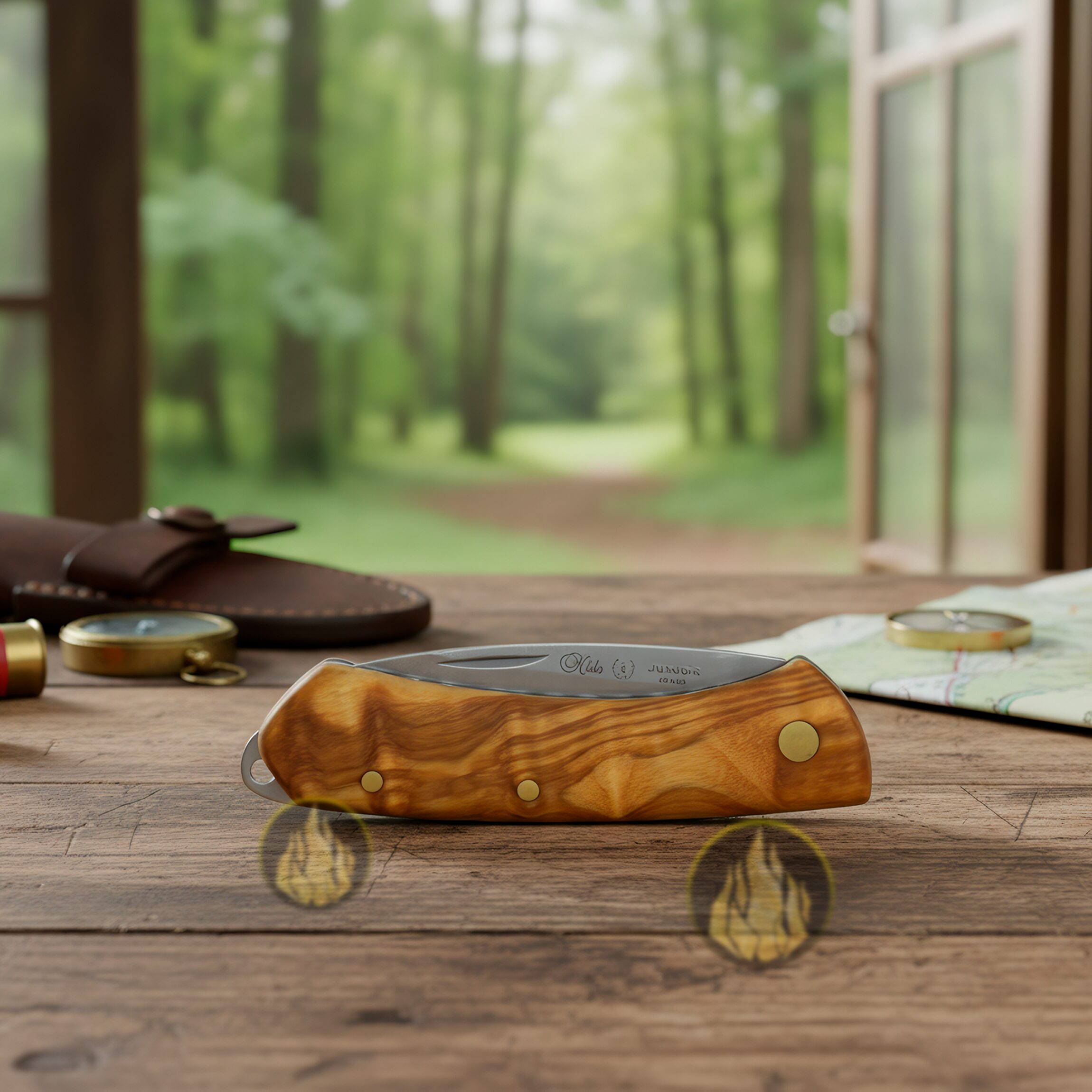 Navaja Campera Artesanal Miguel Nieto modelo 394 Junior con hoja de acero inoxidable AN58 y cachas de madera.