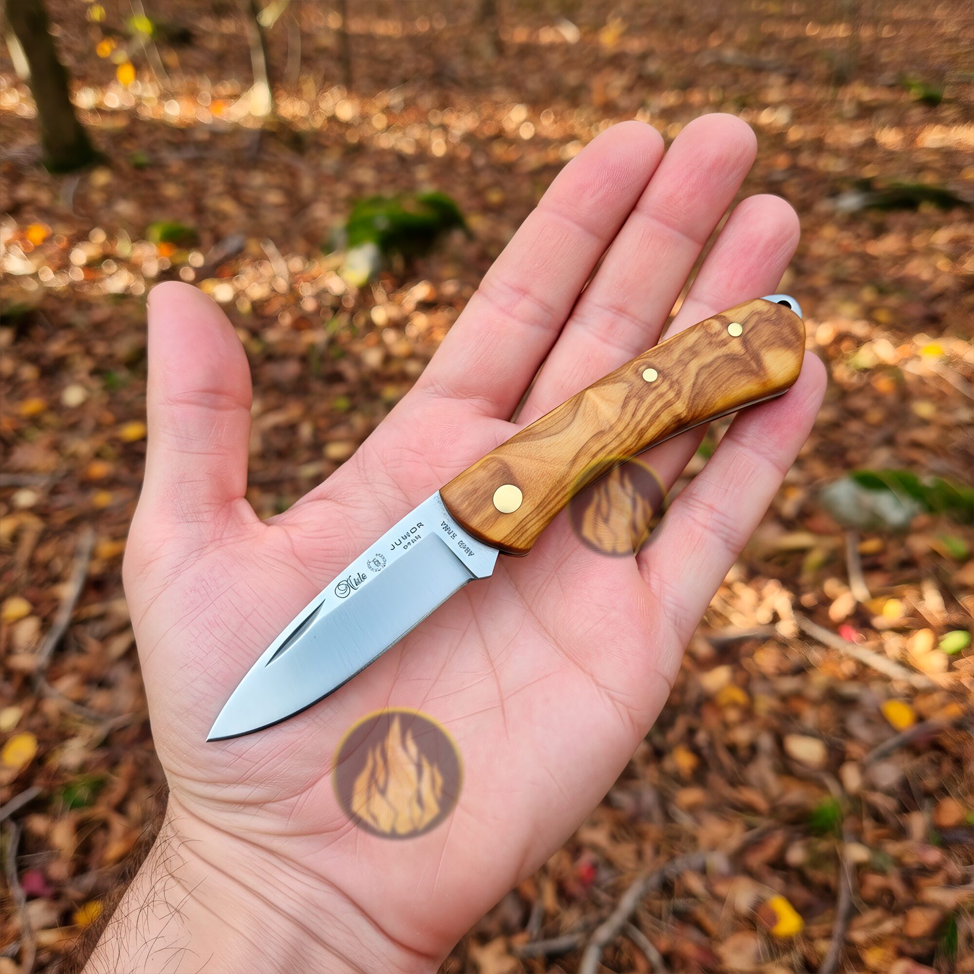 Navaja Campera Artesanal Miguel Nieto modelo 394 Junior con hoja de acero inoxidable AN58 y cachas de madera.