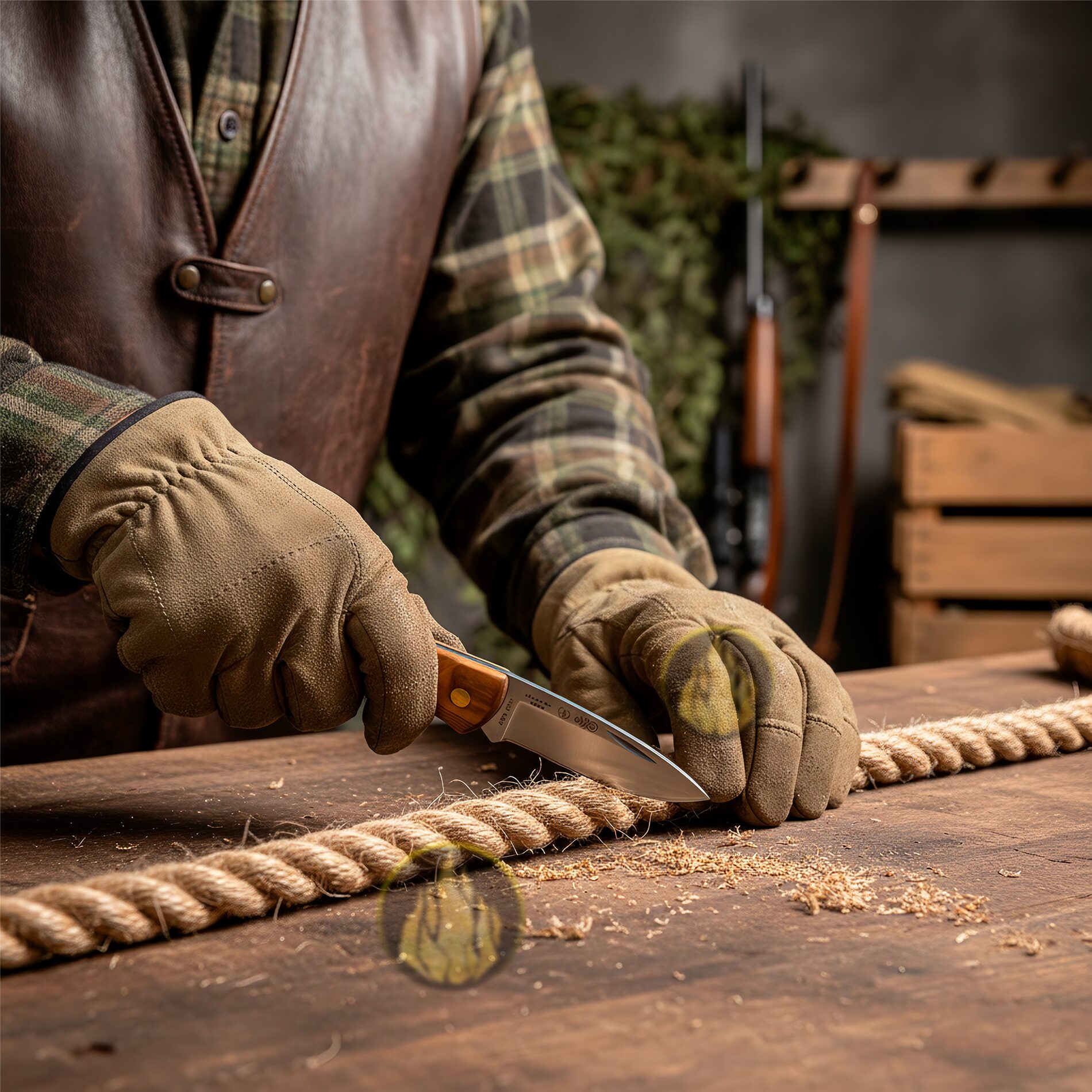 Navaja Campera Artesanal Miguel Nieto modelo 394 Junior con hoja de acero inoxidable AN58 y cachas de madera.