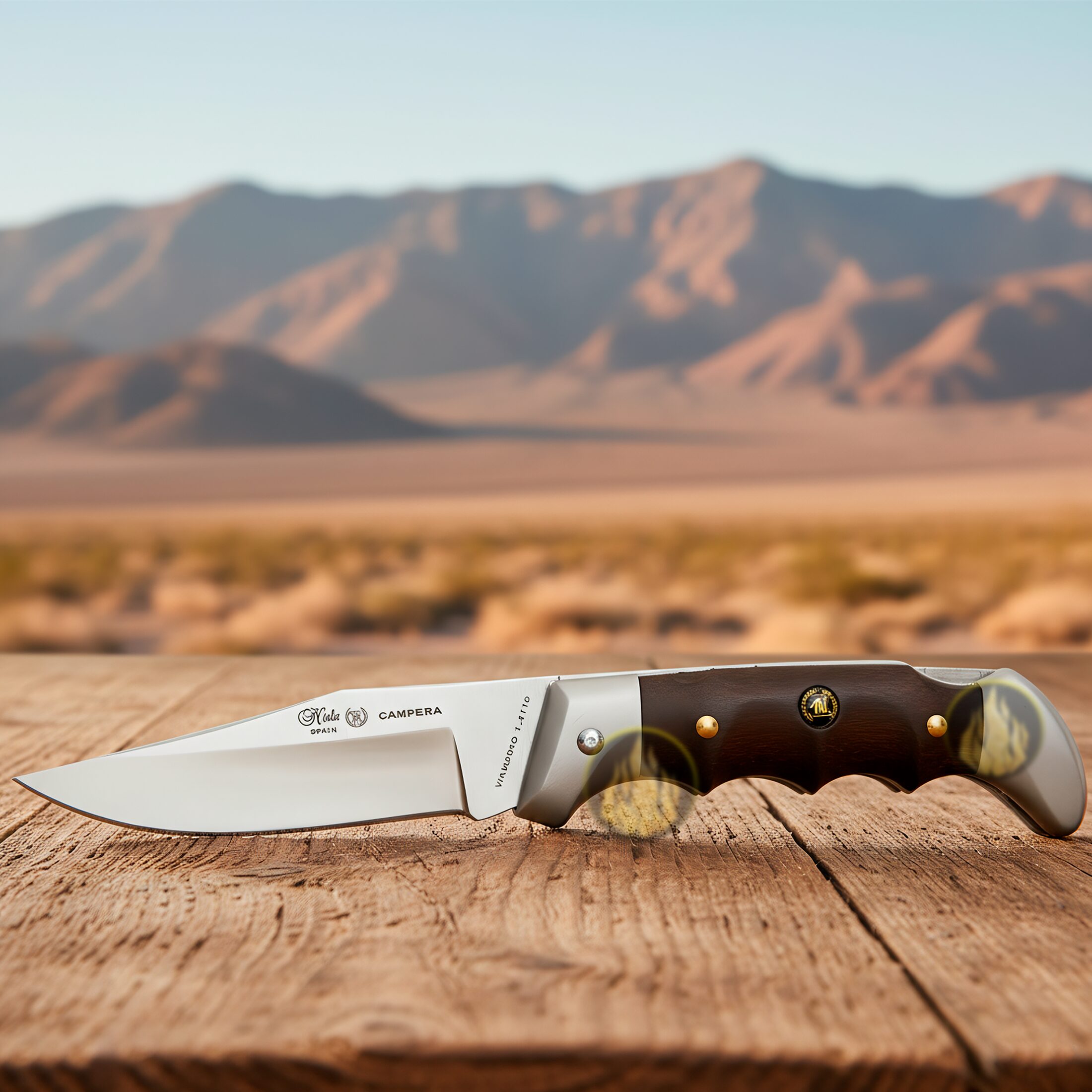 Navaja Campera Artesanal Miguel Nieto modelo 710 con hoja de acero inoxidable AN58 y seguro de muelle.