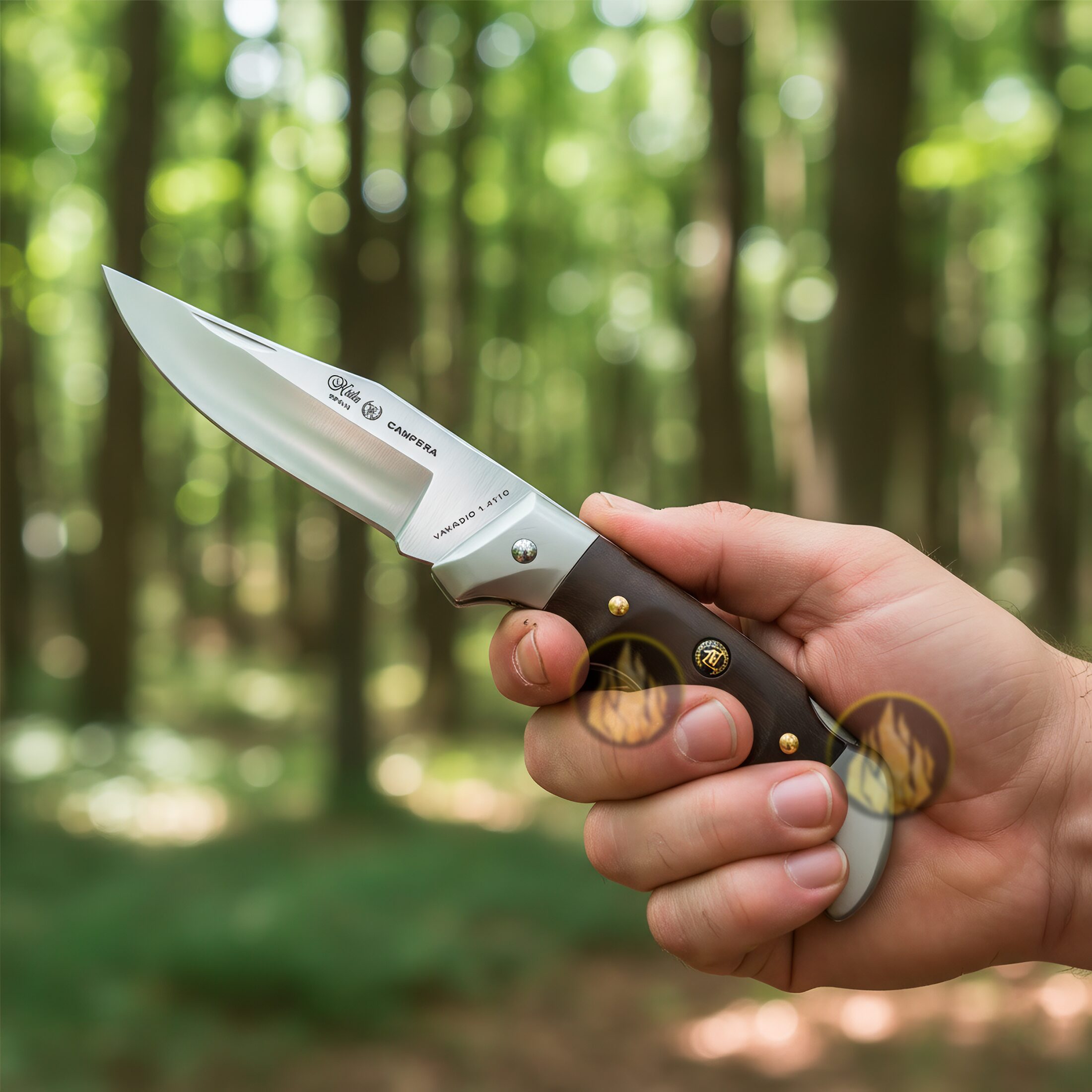 Navaja Campera Artesanal Miguel Nieto modelo 710 con hoja de acero inoxidable AN58 y seguro de muelle.