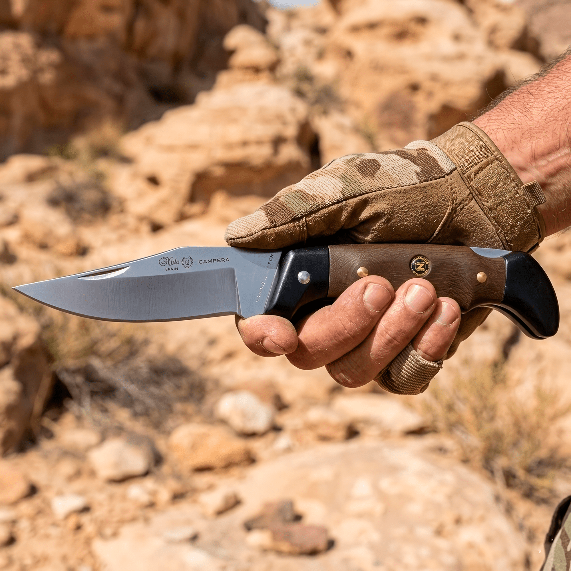 Navaja Campera Artesanal Miguel Nieto modelo 720 con hoja de acero inoxidable AN58 y seguro de muelle.