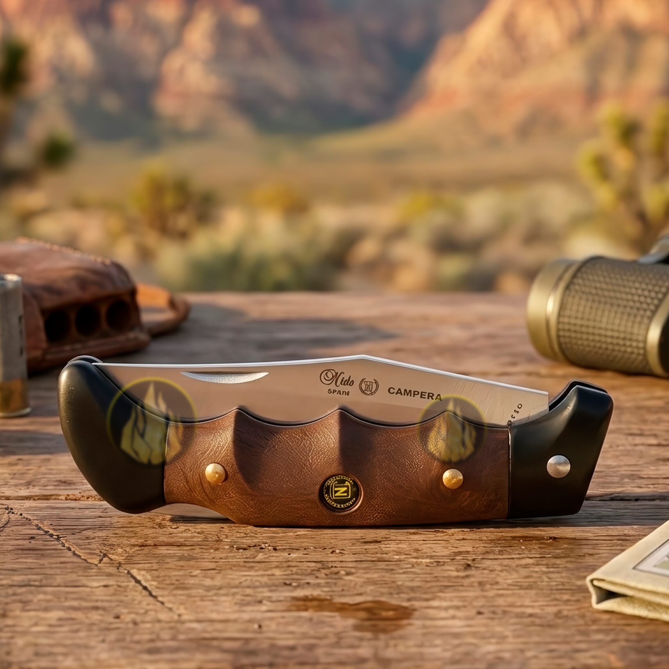 Navaja Campera Artesanal Miguel Nieto modelo 720 con hoja de acero inoxidable AN58 y seguro de muelle.