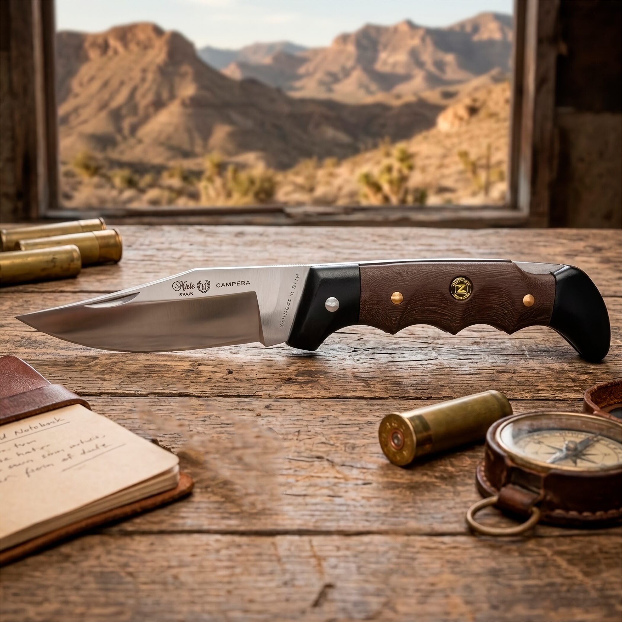 Navaja Campera Artesanal Miguel Nieto modelo 720 con hoja de acero inoxidable AN58 y seguro de muelle.