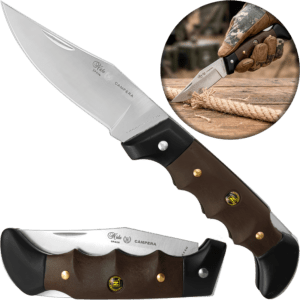 Navaja Campera Artesanal Miguel Nieto modelo 720 con hoja de acero inoxidable AN58 y seguro de muelle.