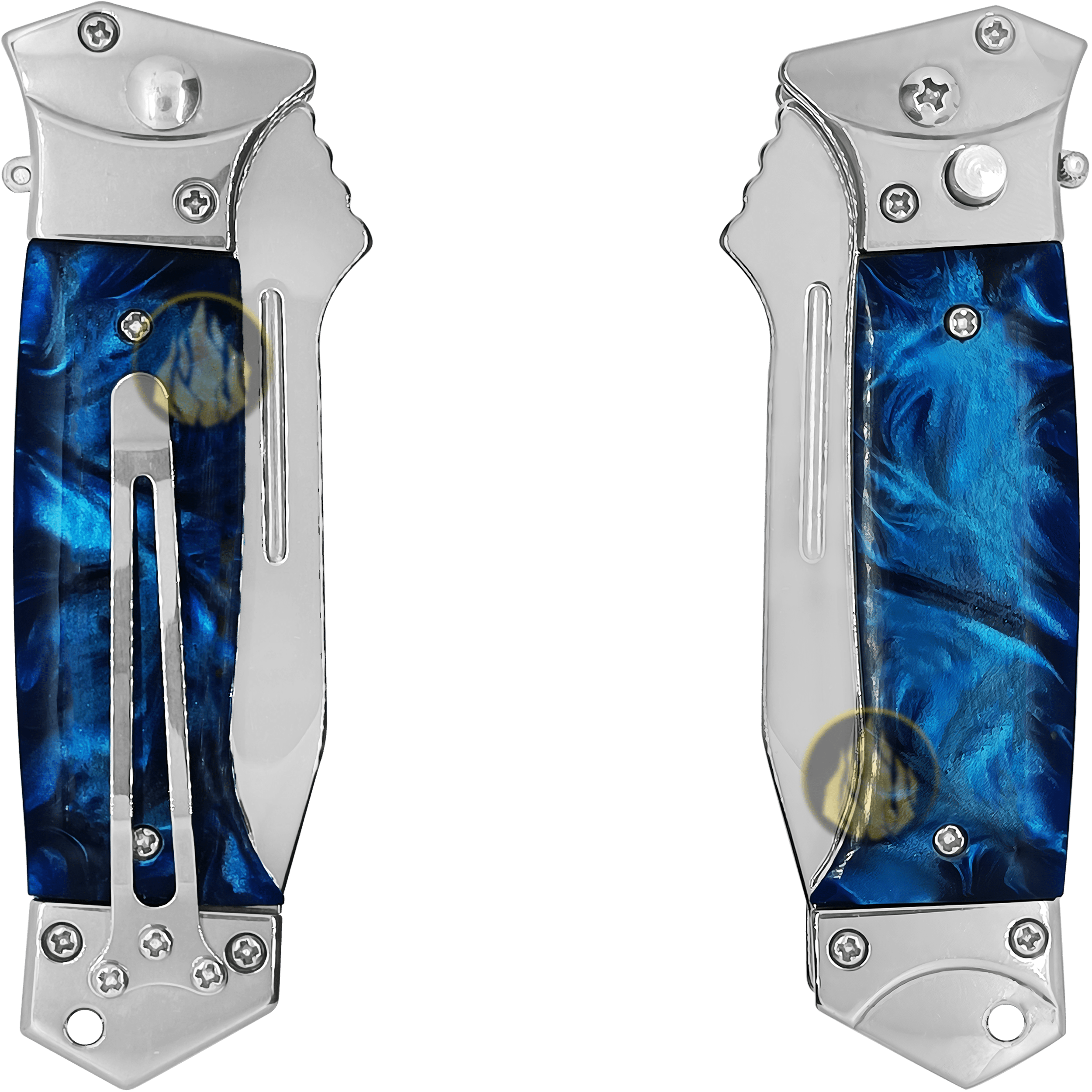 Navaja Tactica Uso Rudo Campismo Lion Tools color azul con hoja de acero inoxidable 420 y clip para cinturón. Navaja Tactica Uso Rudo Campismo marca Lion Tools modelo 7085 con hoja afilada de 8.5 cm y diseño plegable.