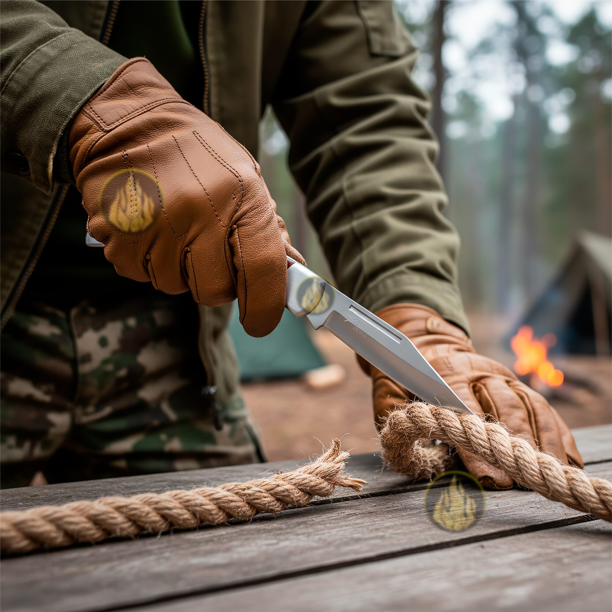 Navaja Mango De Madera Lion Tools modelo 6602 con hoja de acero inoxidable 420 y sistema de muelle para uso rudo y caza.
