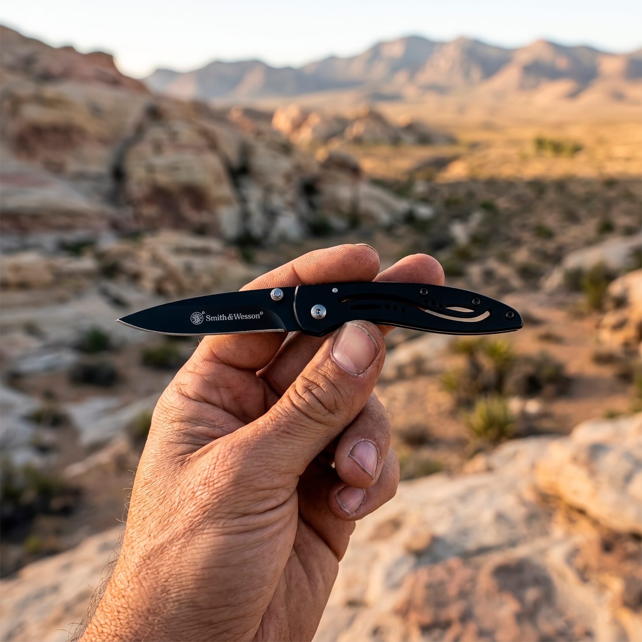 Navaja Smith & Wesson Framelock Folding modelo Little Pal CKLPB con hoja de 5.2 cm y mango ergonómico.