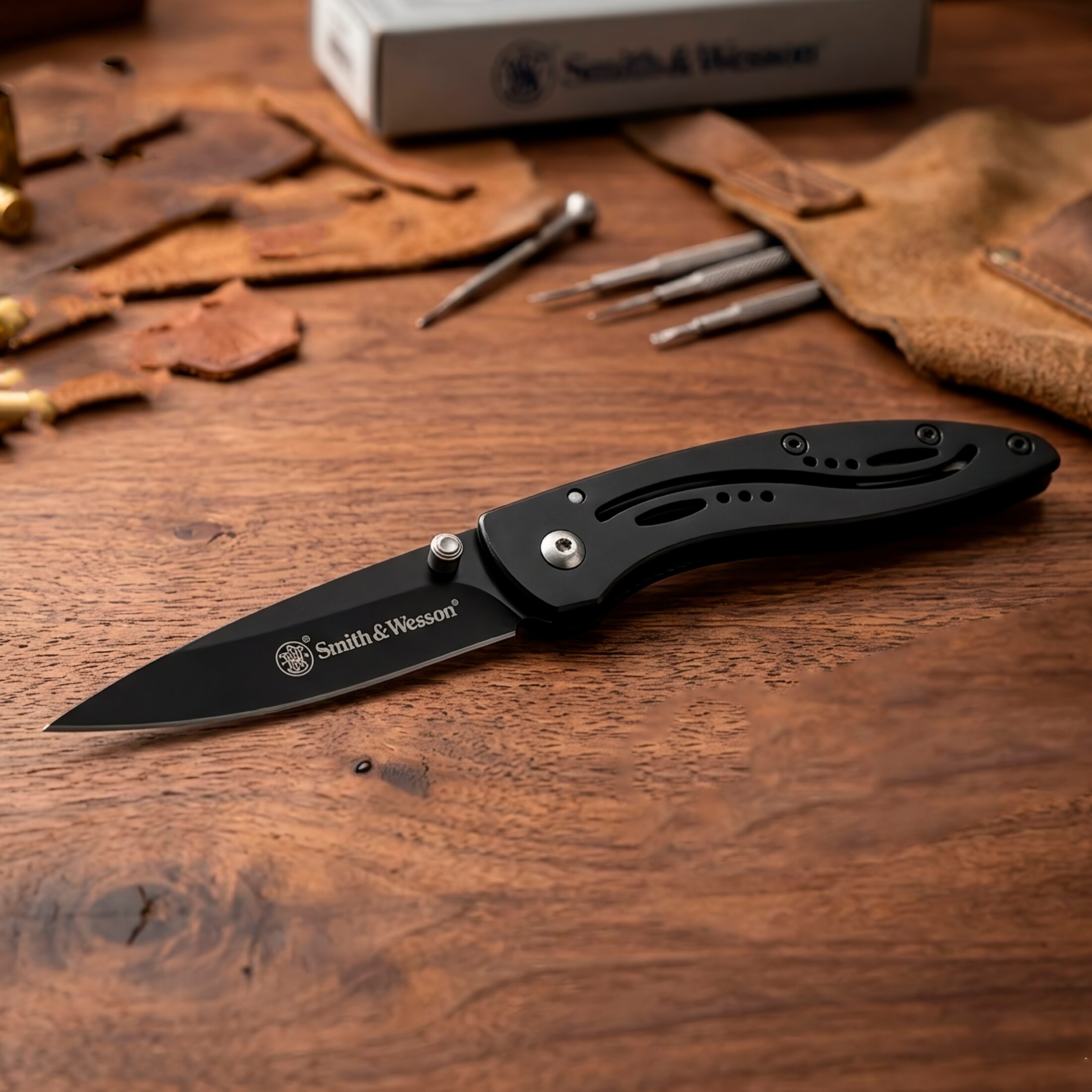 Navaja Smith & Wesson Framelock Folding modelo Little Pal CKLPB con hoja de 5.2 cm y mango ergonómico.