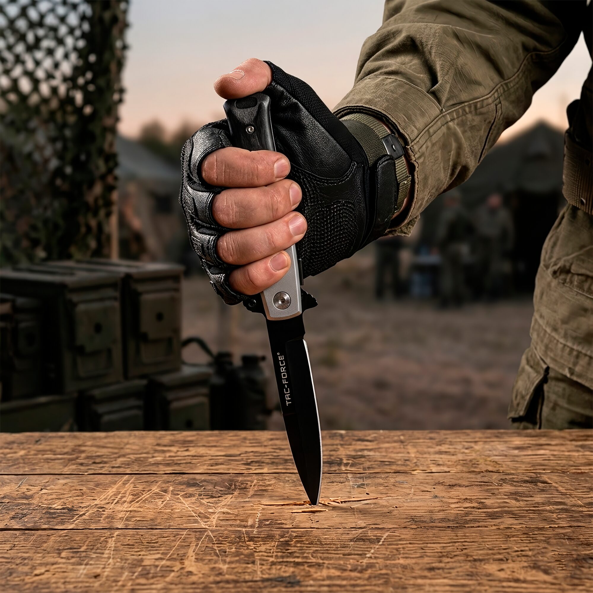 Navaja Stiletto Automática Tac-Force modelo TF-438BP con cachas nacar negro hoja de acero inoxidable 420 y clip para cinturón Navaja Stiletto Automática estilo italiano clásico con apertura automática hoja lisa afilada marca Tac-Force modelo TF-438BP