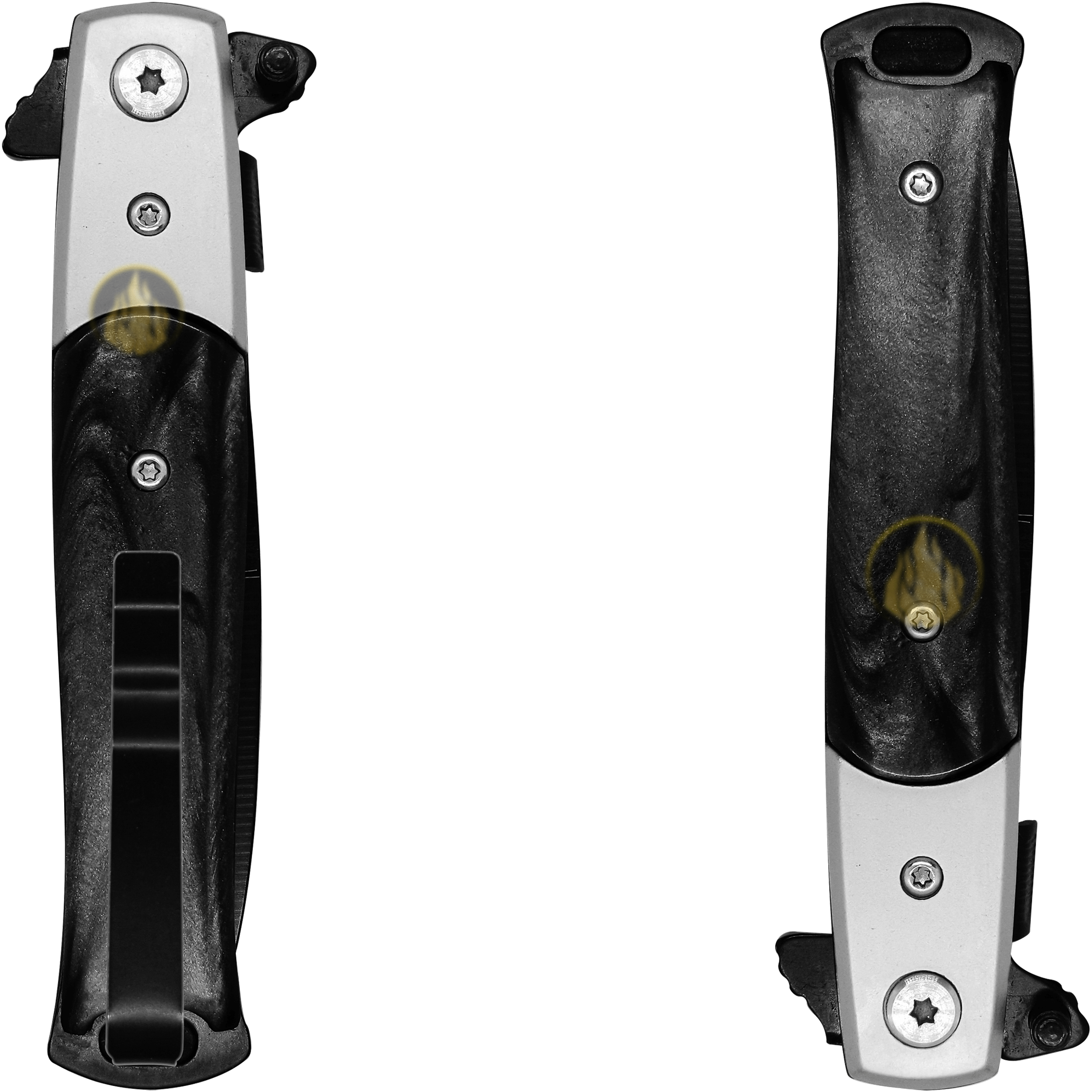 Navaja Stiletto Automática Tac-Force modelo TF-438BP con cachas nacar negro hoja de acero inoxidable 420 y clip para cinturón Navaja Stiletto Automática estilo italiano clásico con apertura automática hoja lisa afilada marca Tac-Force modelo TF-438BP