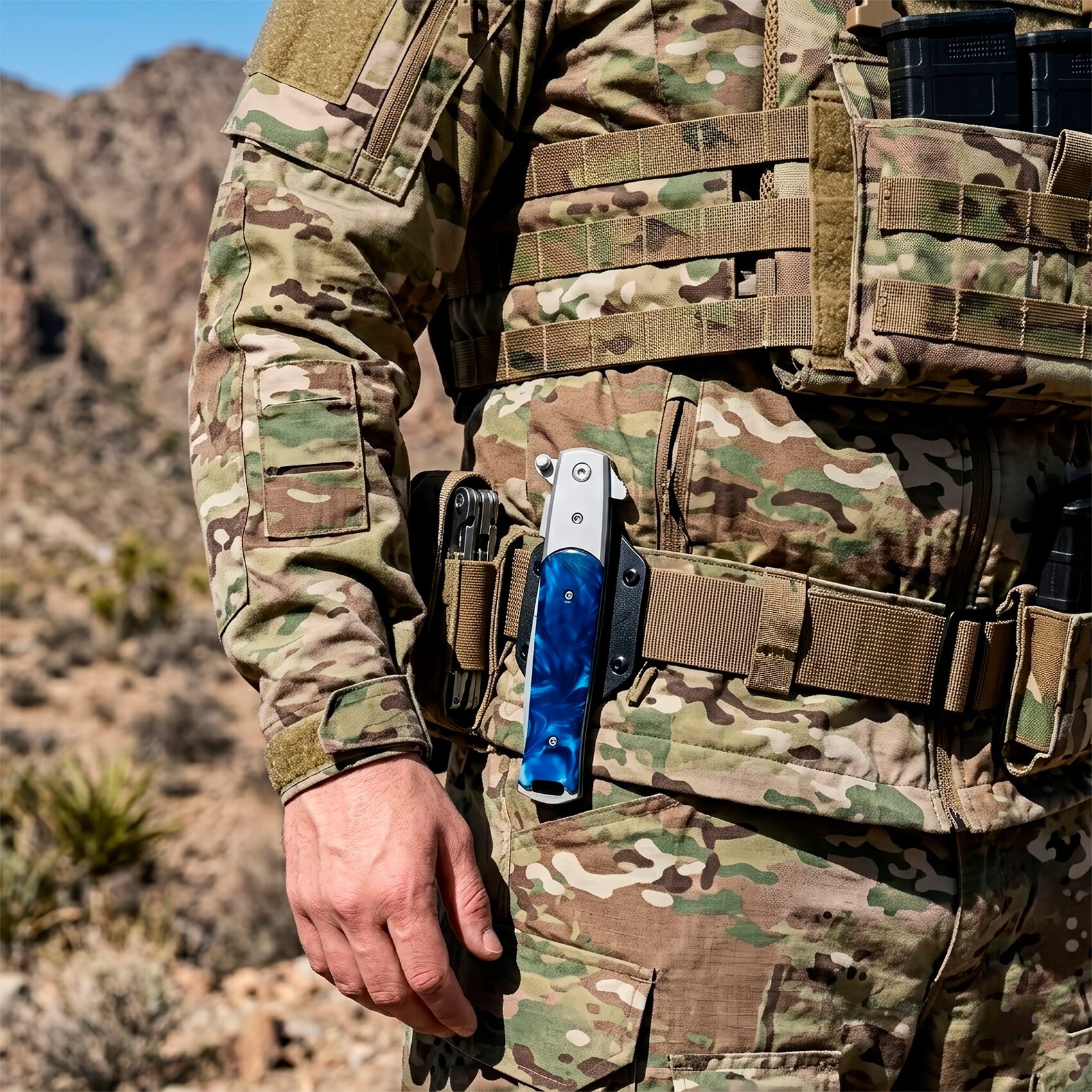 Navaja Stiletto Automática Clásica Razor Tactical con hoja de acero inoxidable 440 y diseño italiano RT 7033BL