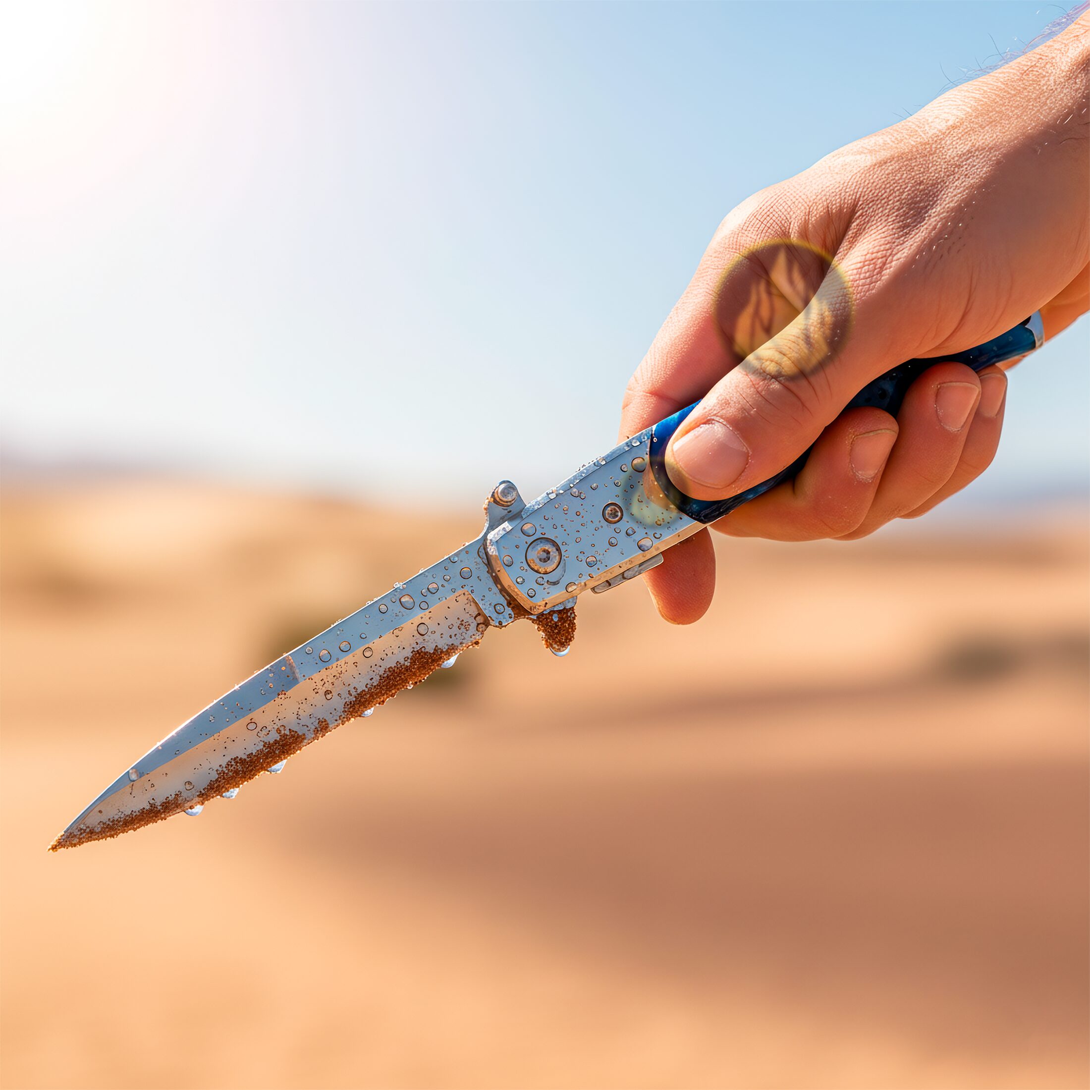 Navaja Stiletto Automática Clásica Razor Tactical con hoja de acero inoxidable 440 y diseño italiano RT 7033BL