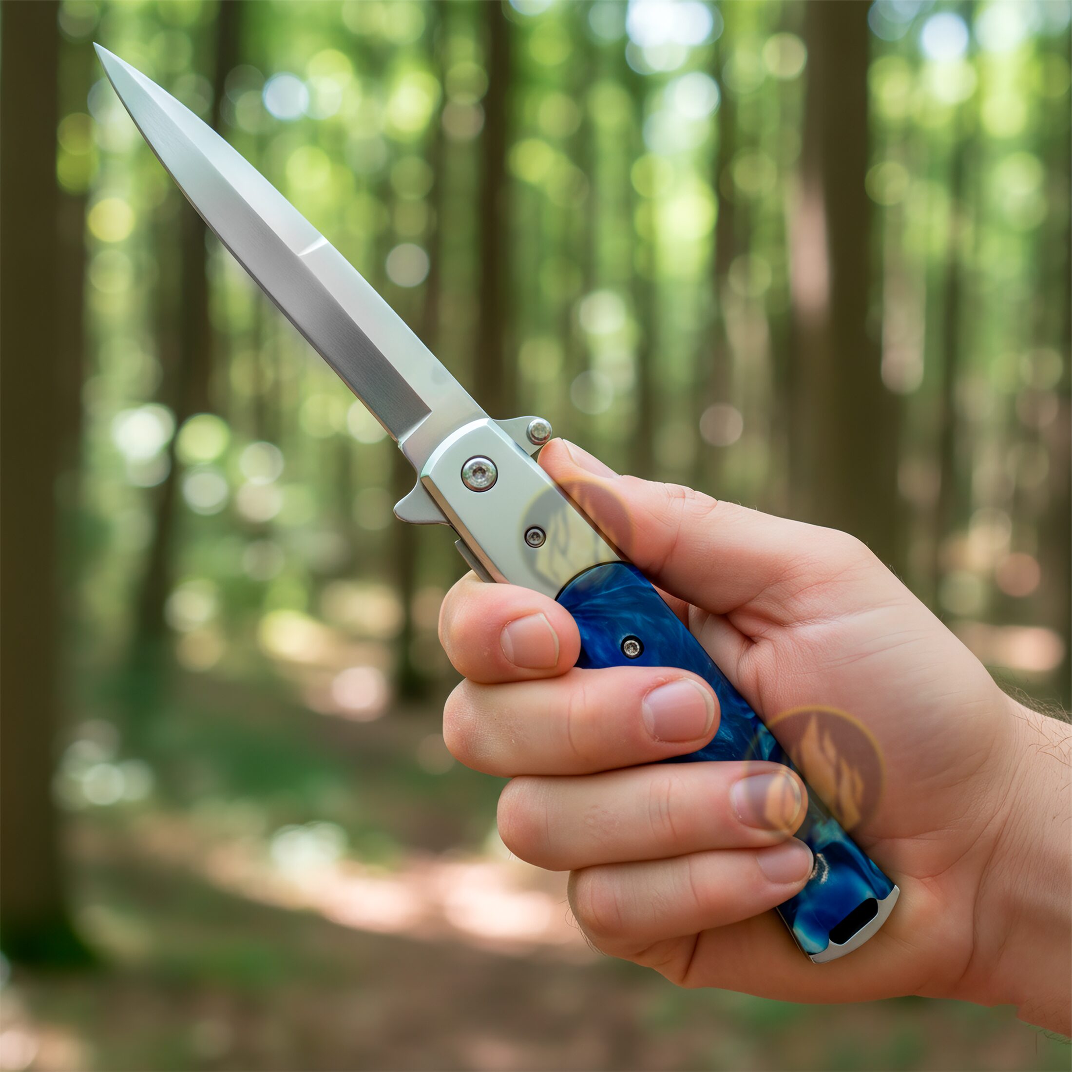 Navaja Stiletto Automática Clásica Razor Tactical con hoja de acero inoxidable 440 y diseño italiano RT 7033BL