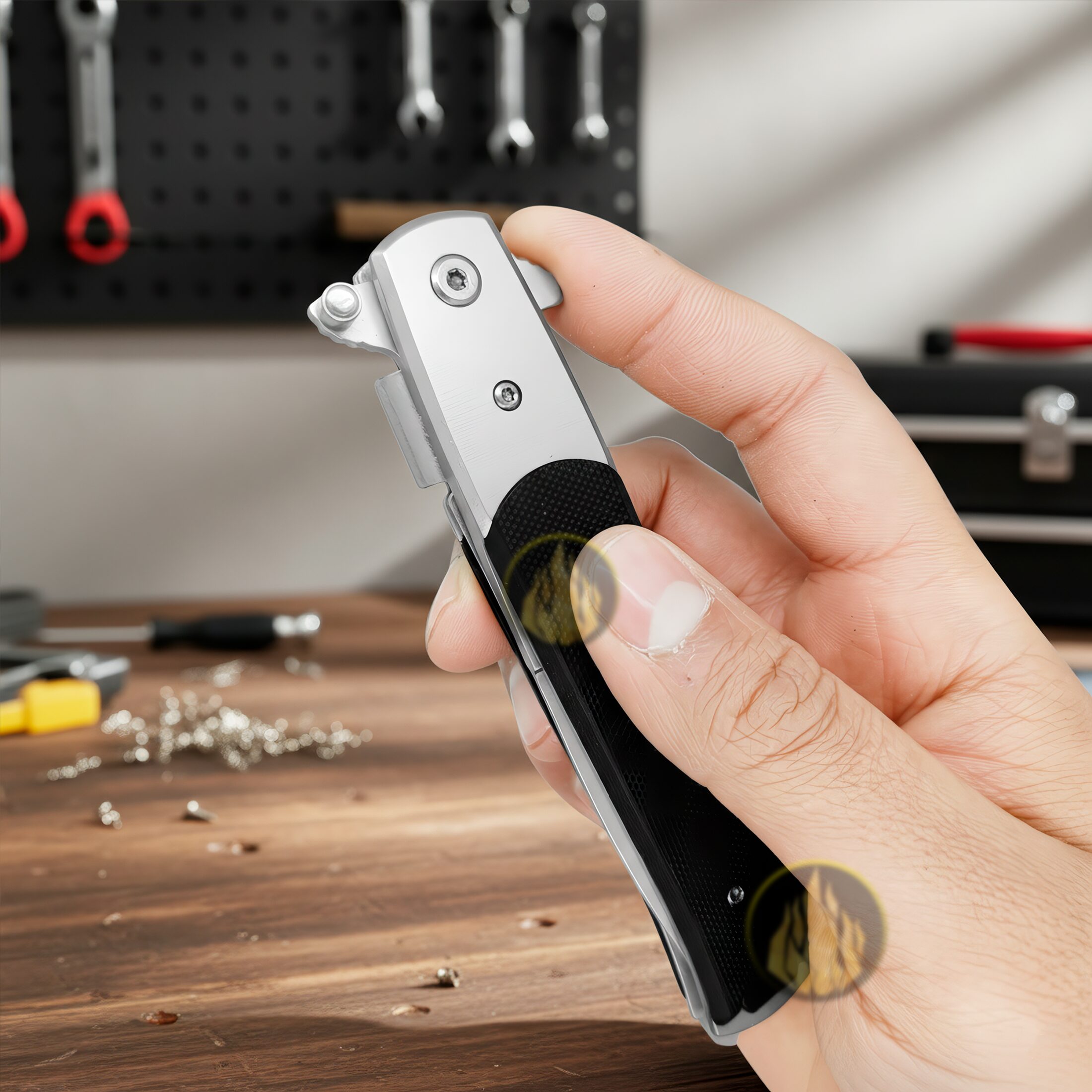 Navaja Stiletto Automática Clásica Razor Tactical con hoja lisa de acero inoxidable 440 y diseño táctico italiano con clip. Clásica marca Razor Tactical modelo RT 7033G10 con hoja afilada de 10 cm y mango de 12.3 cm.