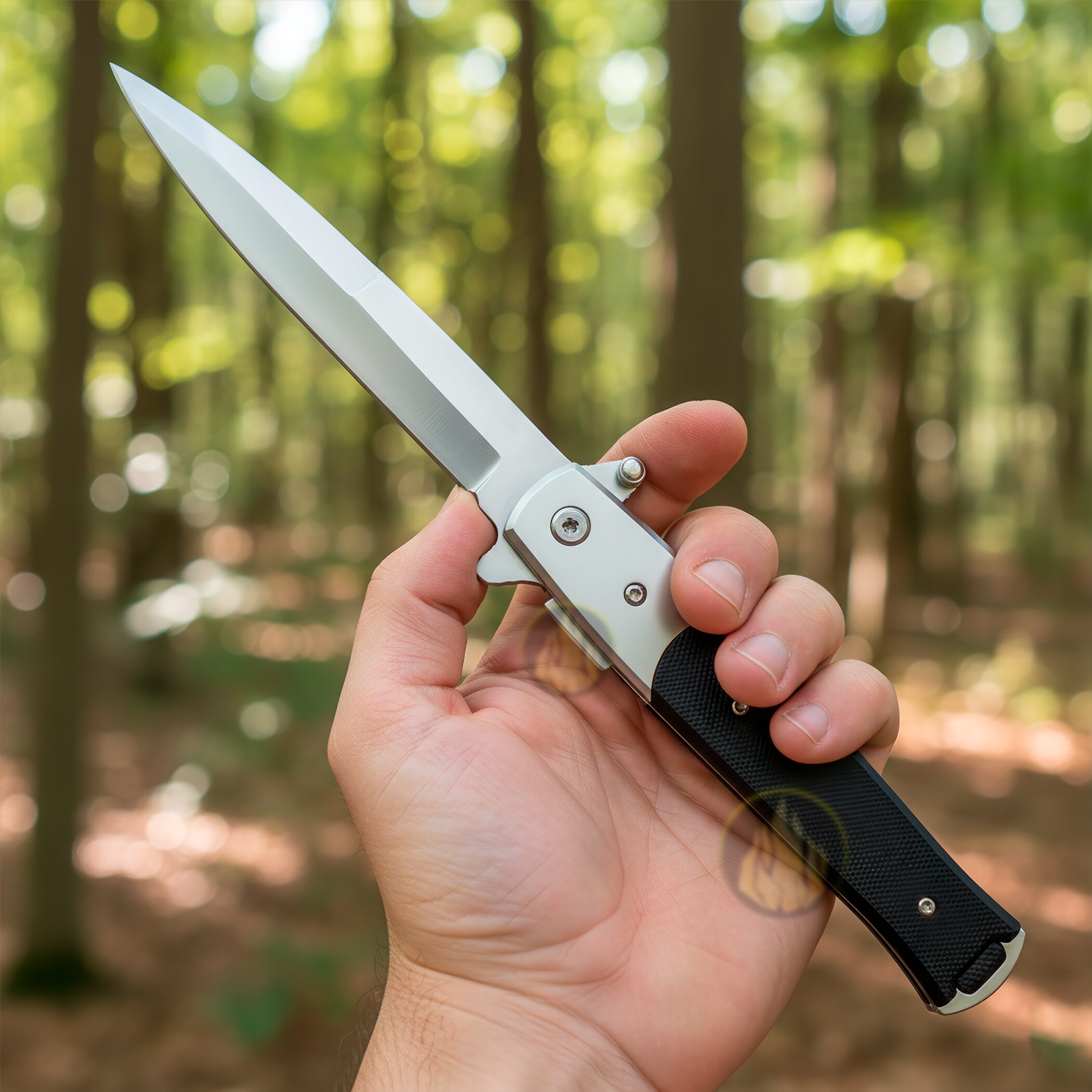 Navaja Stiletto Automática Clásica Razor Tactical con hoja lisa de acero inoxidable 440 y diseño táctico italiano con clip. Clásica marca Razor Tactical modelo RT 7033G10 con hoja afilada de 10 cm y mango de 12.3 cm.