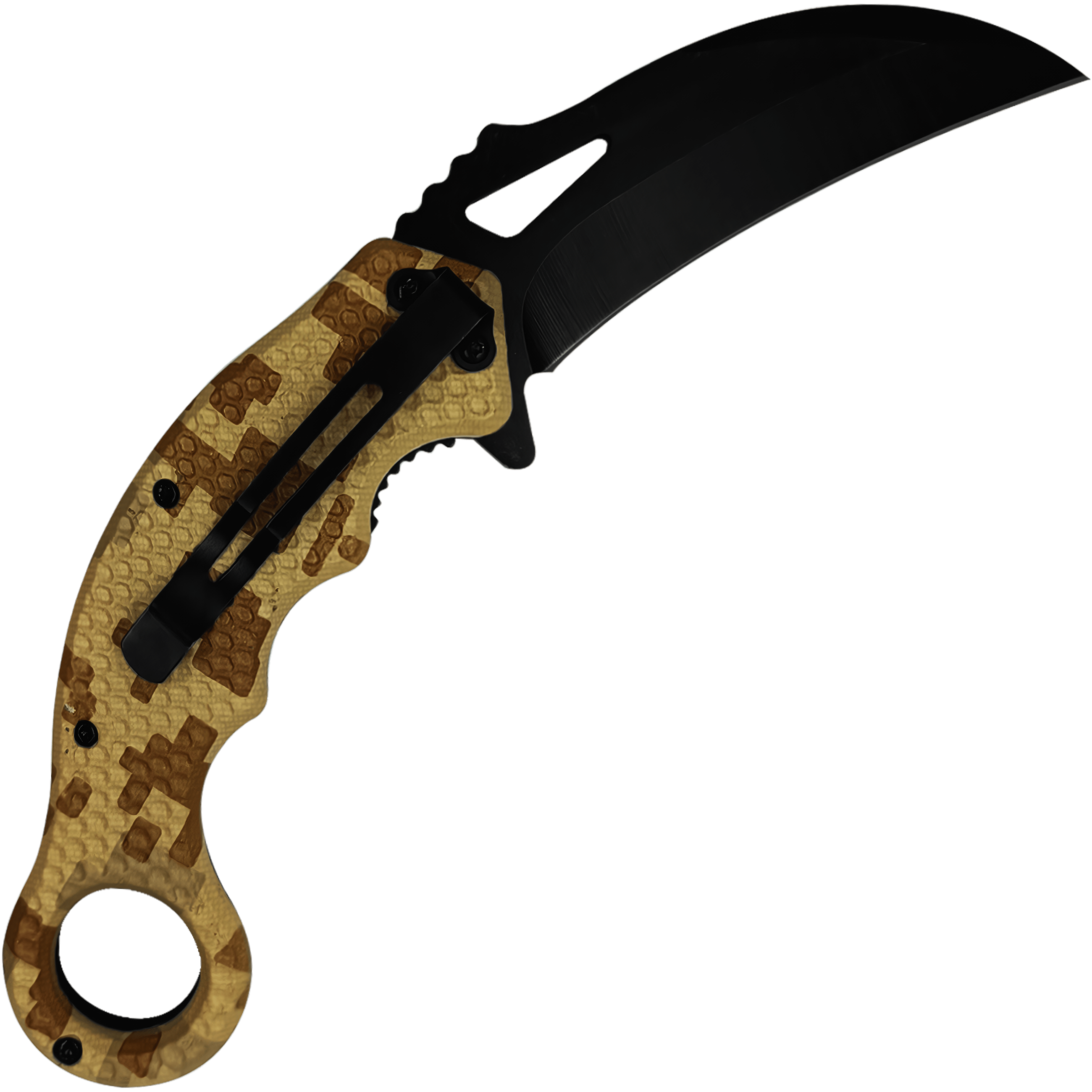 Navaja Automatica Karambit marca Lion Tools modelo 9456 con hoja afilada curva estilo karambit y mango ergonómico táctico.