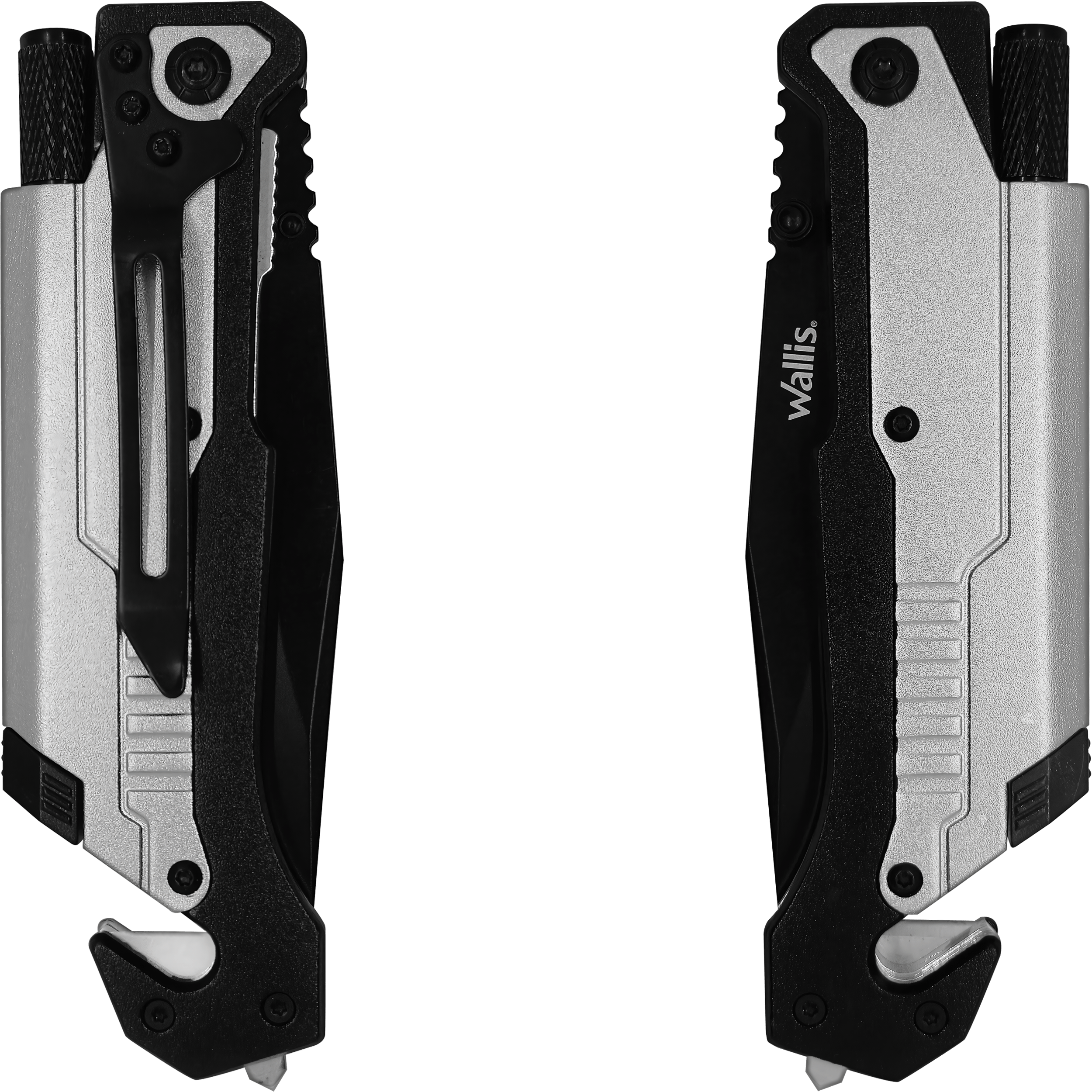 Navaja Táctica Supervivencia Wallis modelo K900646 con lámpara de emergencia y pedernal para fuego