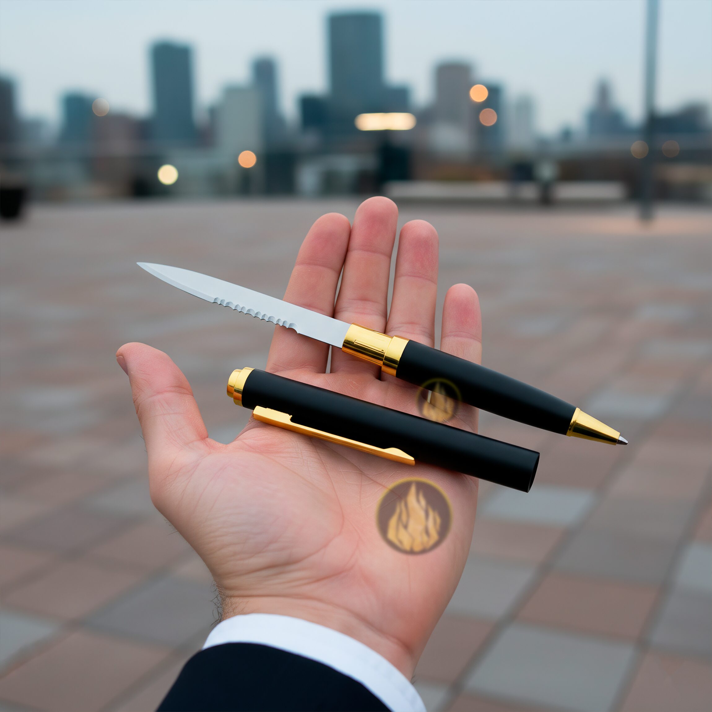 Pluma Boligrafo Defensa Personal Blades USA con daga oculta y hoja de acero inoxidable modelo 5002BA