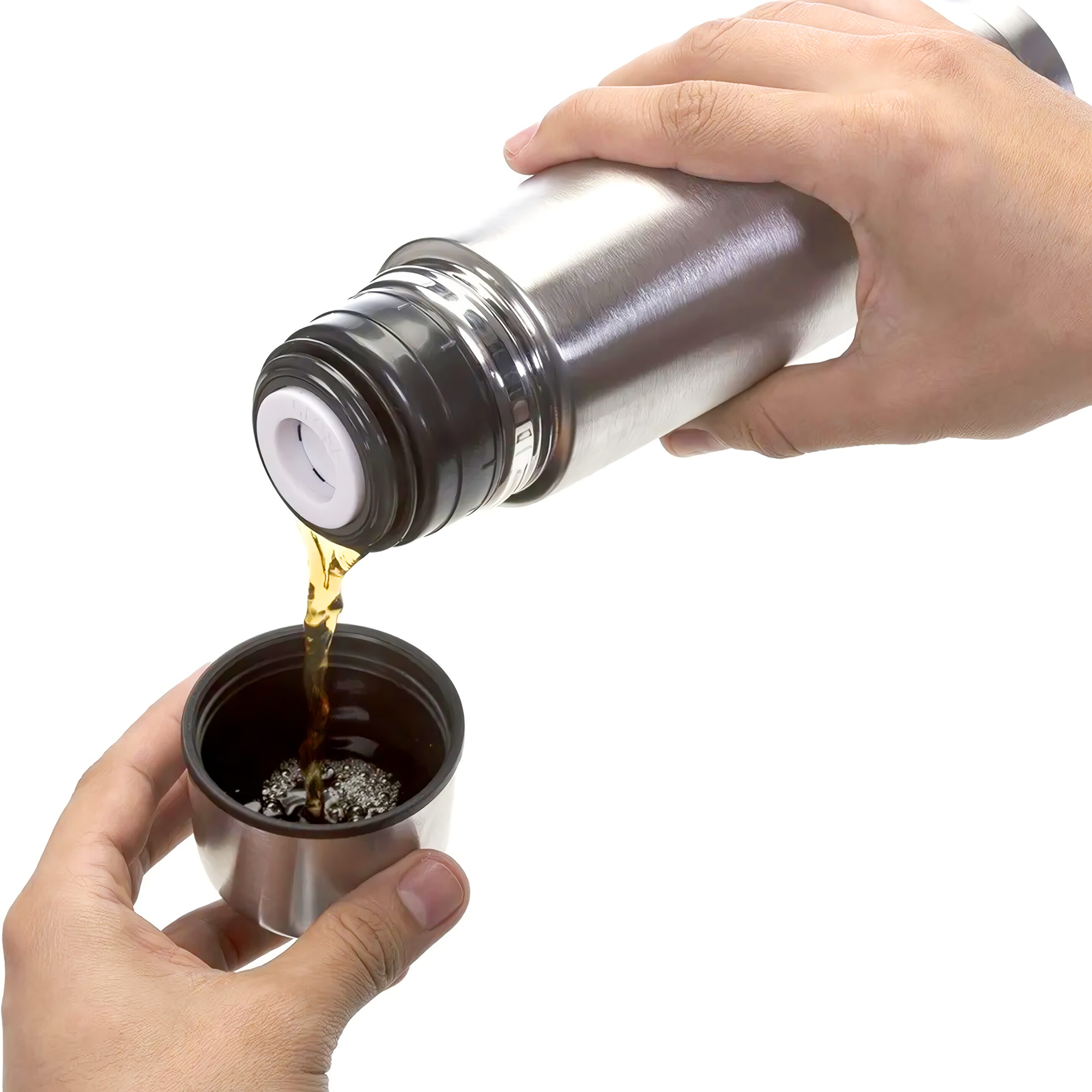 Termo Botella Acero Inoxidable Wallis 500 ml con doble capa térmica y funda negra protectora modelo F2890639.