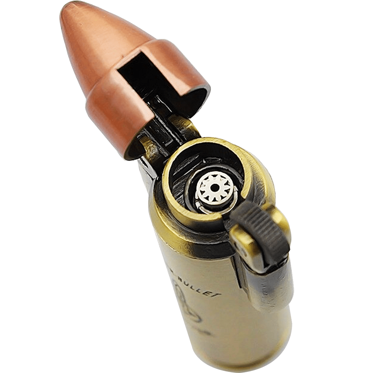 Encendedor Bala 1 Llama Recargable de acero inoxidable estilo retro con argolla para llavero