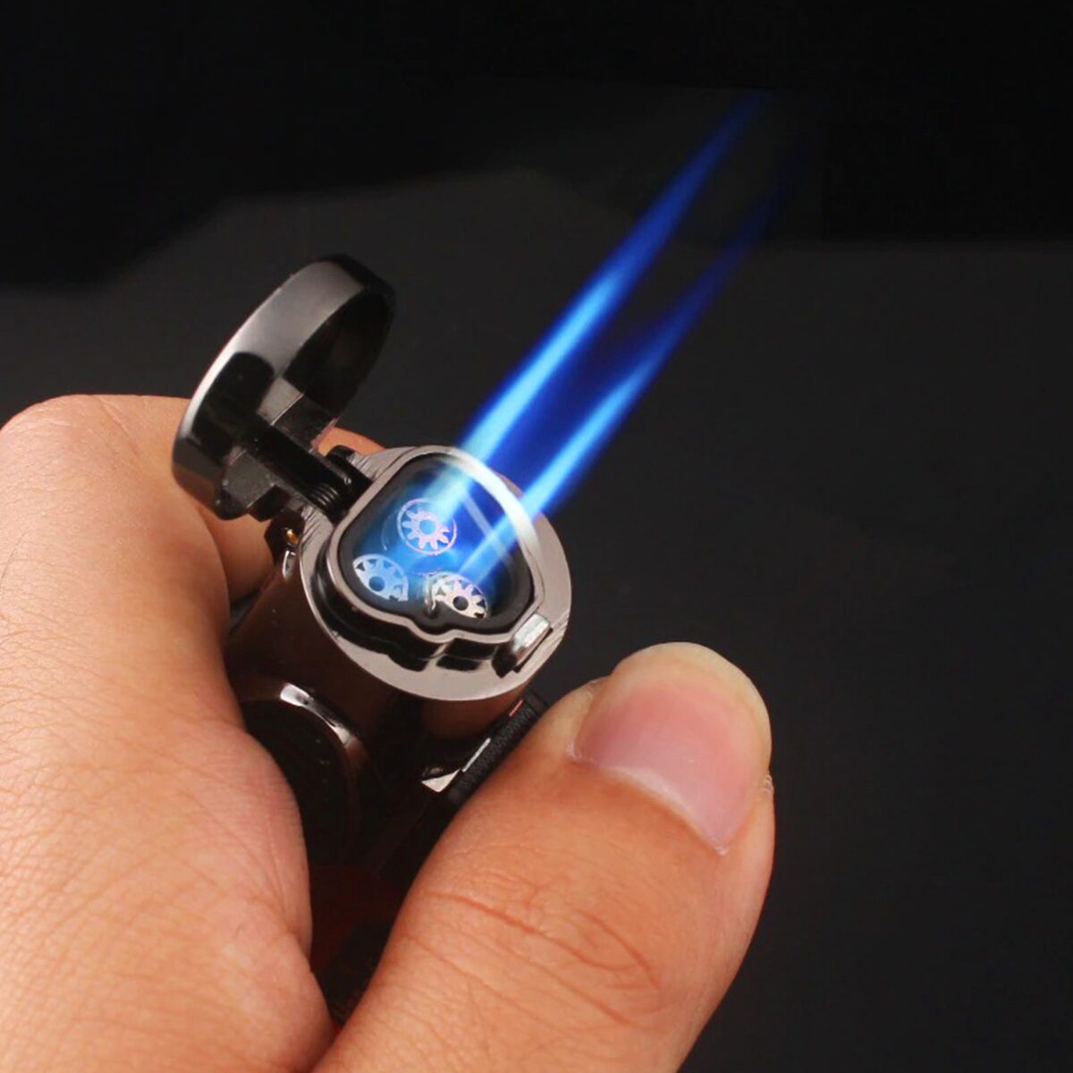 Encendedor De Soplete 3 Llamas Recargable Butano Flama - Imagen 11