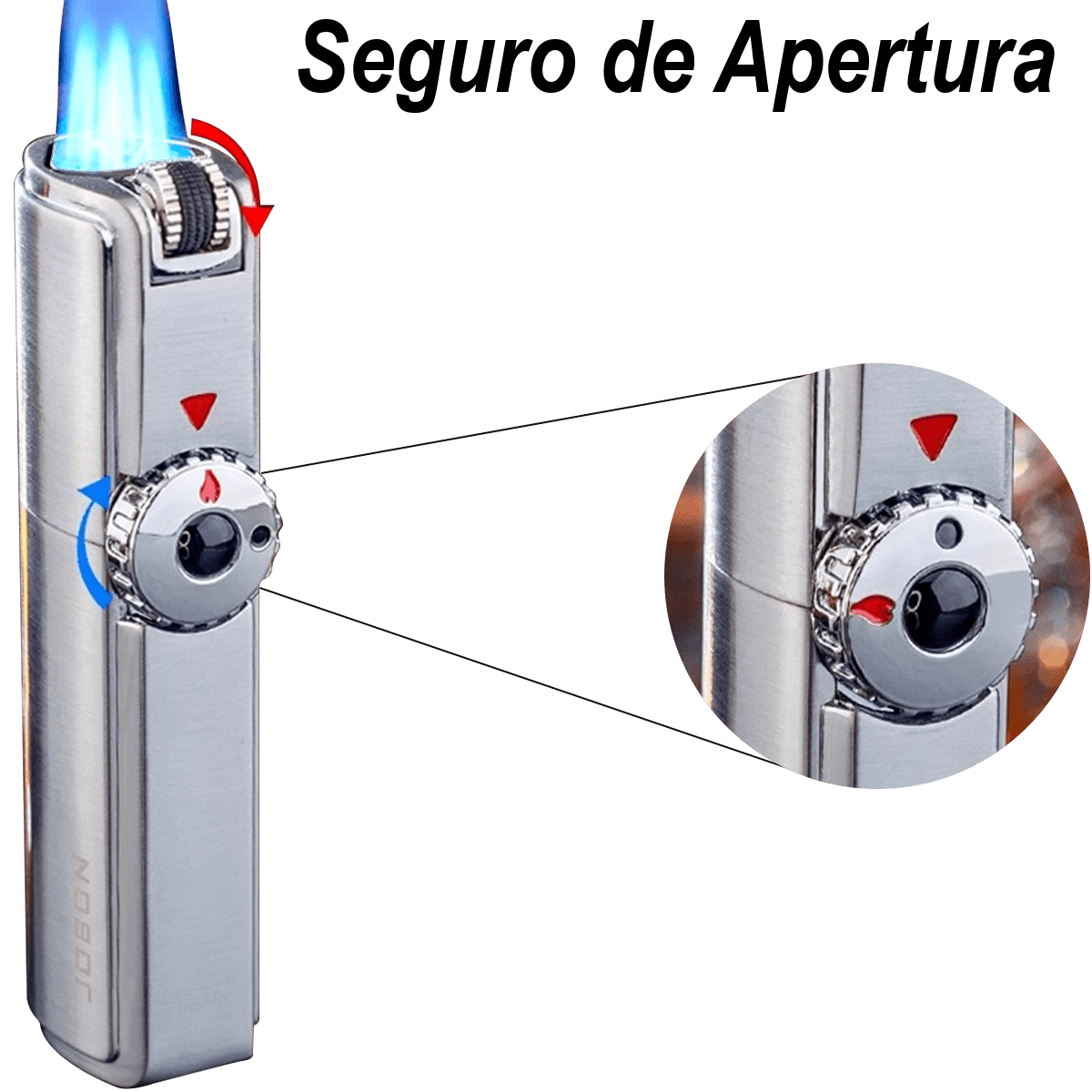Encendedor De Soplete 3 Flamas acero inoxidable recargable butano de lujo