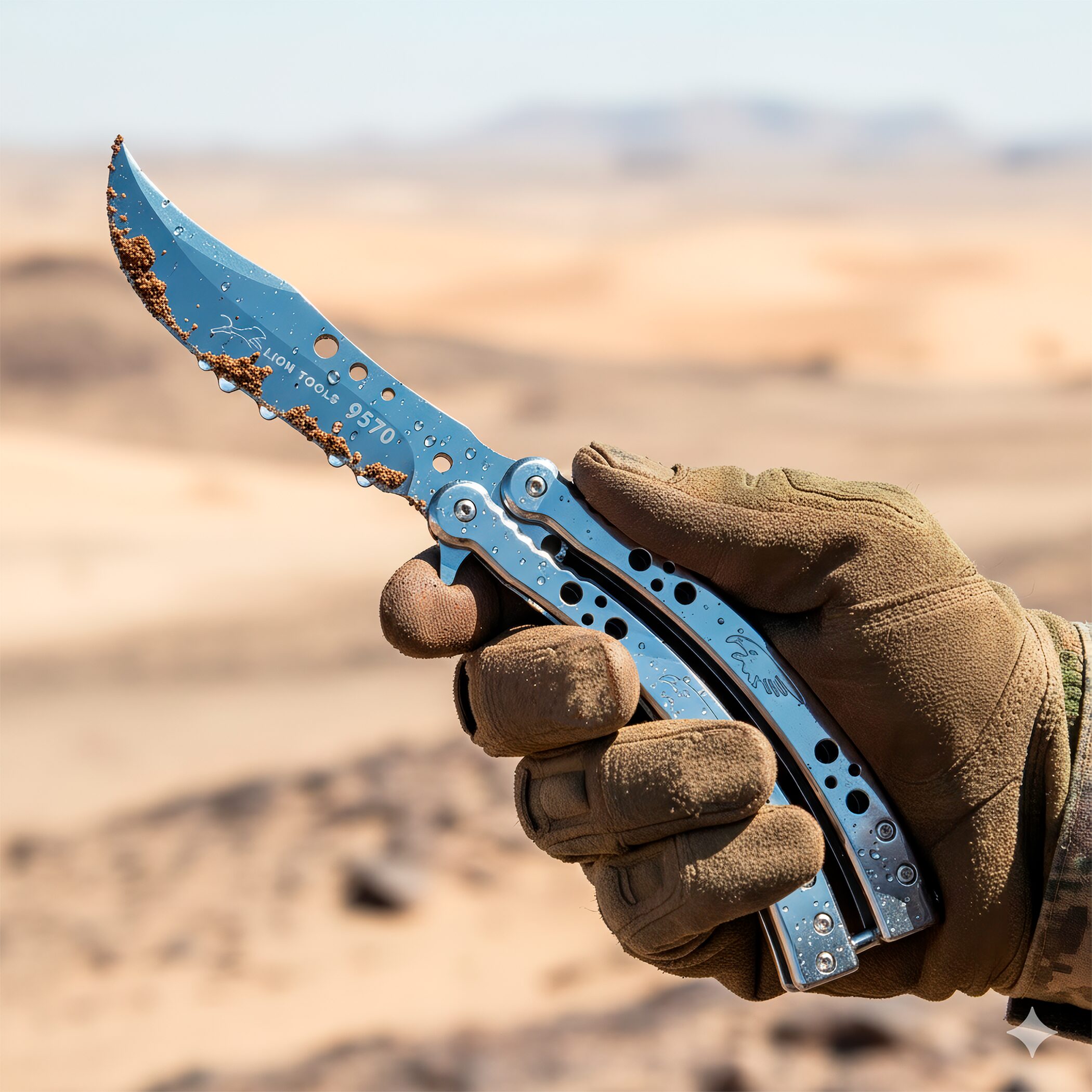 Cuchillo Navaja Mariposa Acero Lion Tools inoxidable 420 con seguro anti cierre y filo durable 9572